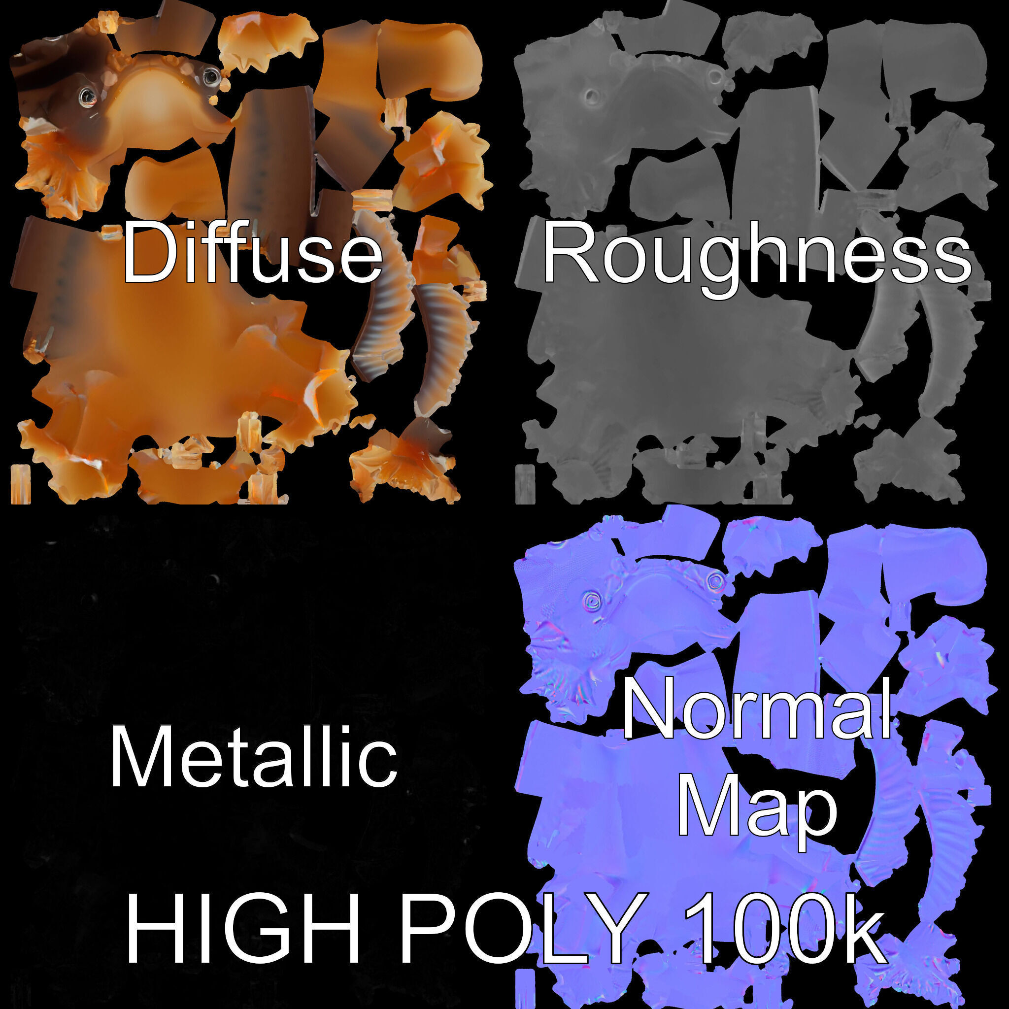 Axolotl Creature Model Pack Low-poly 3D model_3