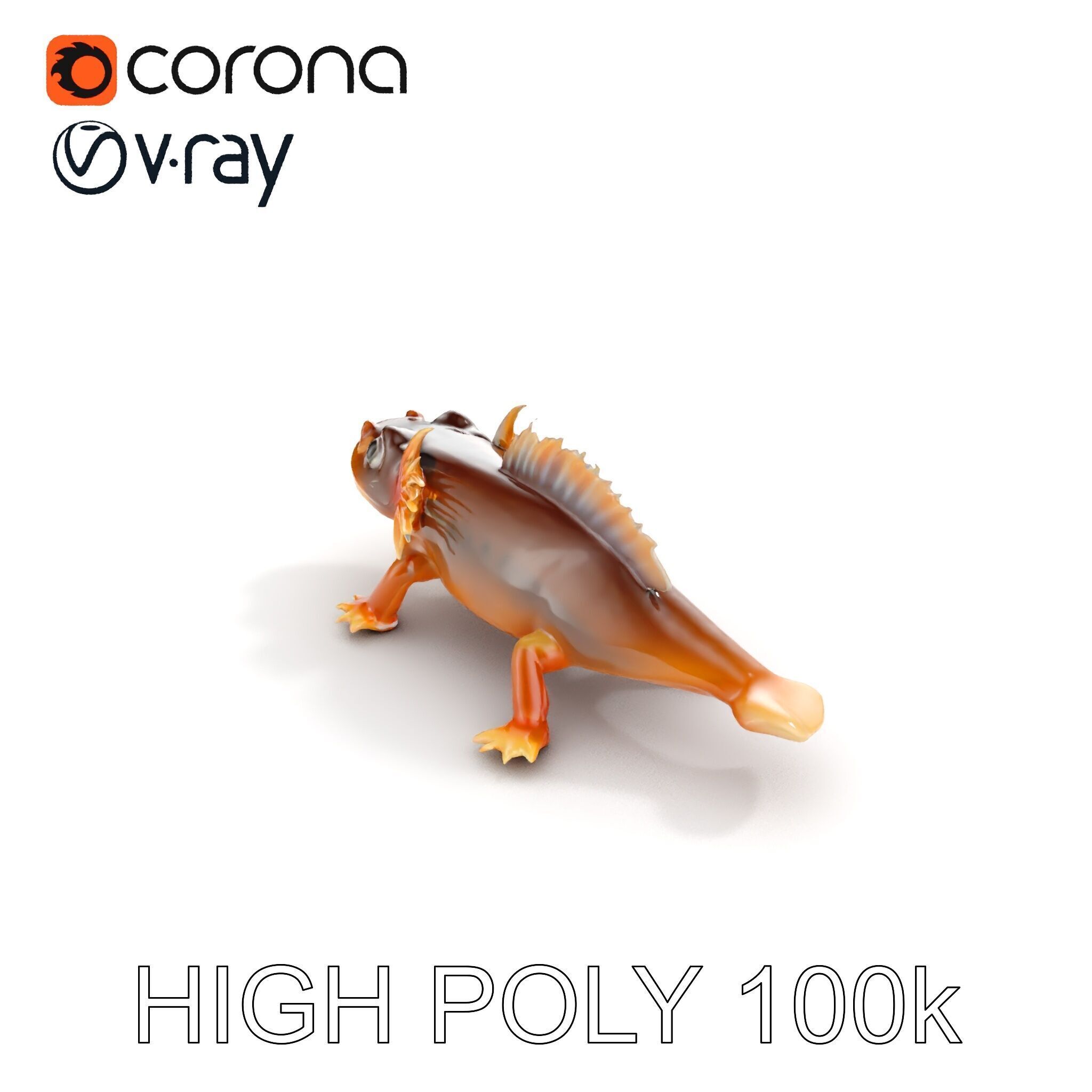 Axolotl Creature Model Pack Low-poly 3D model_35