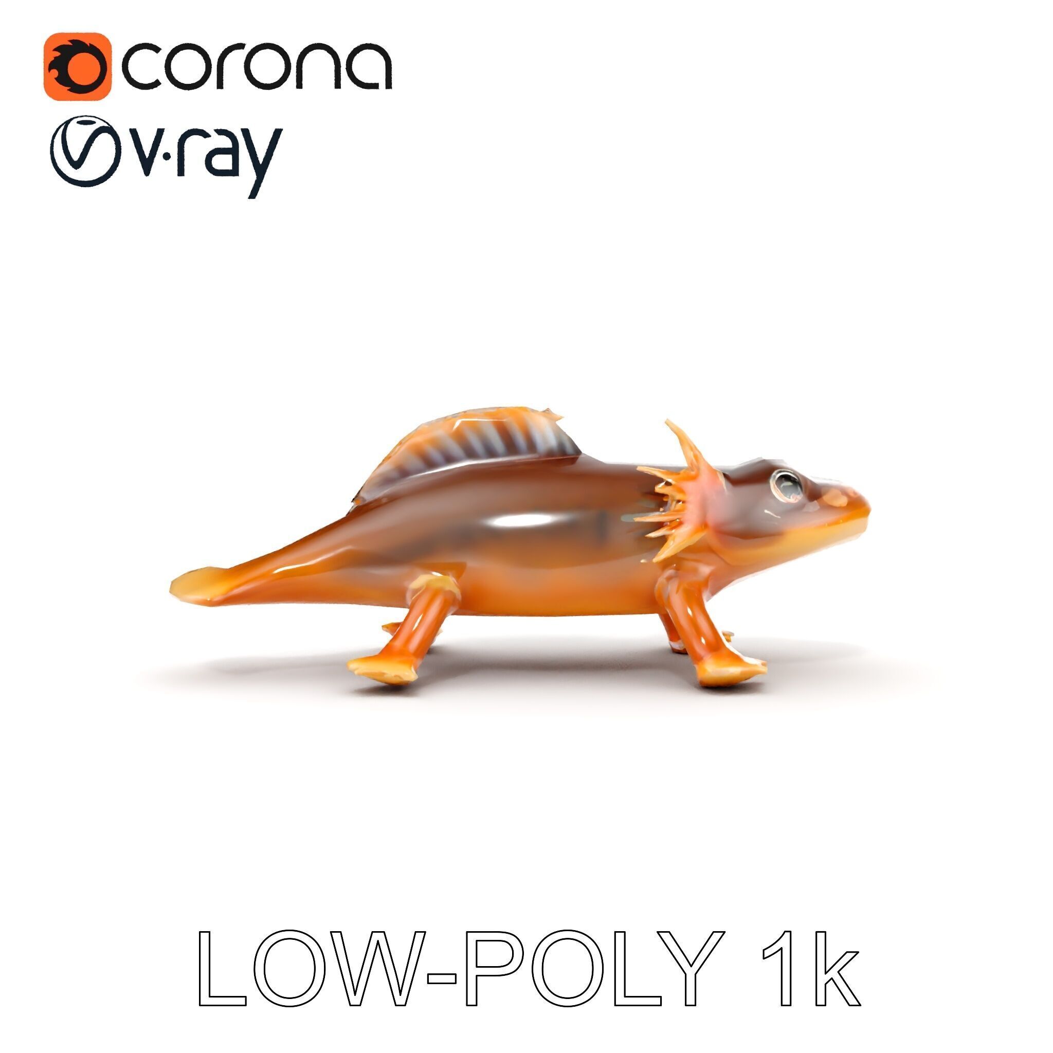 Axolotl Creature Model Pack Low-poly 3D model_14