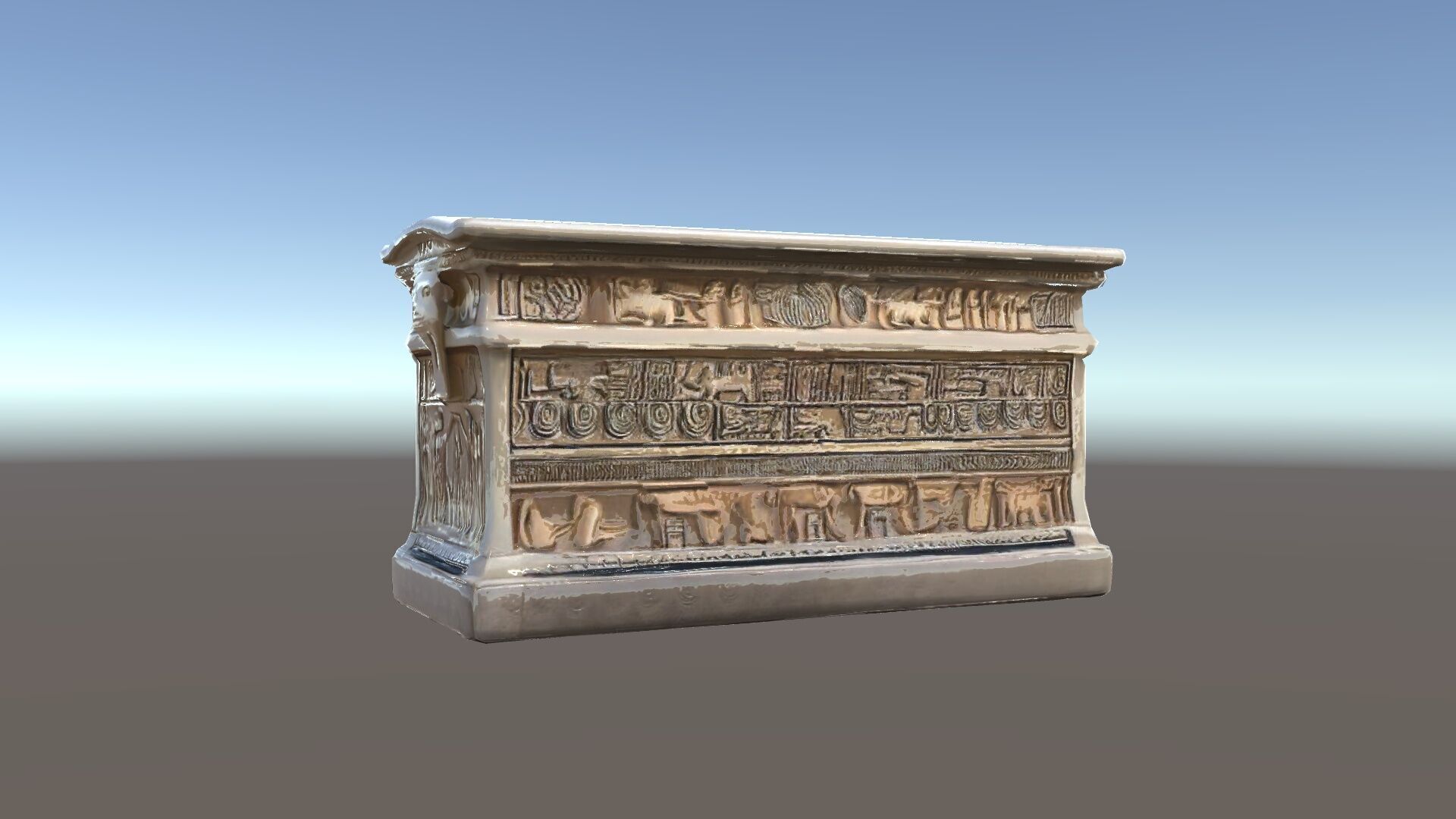 Ancient Egyptian Sarcophagus Model Pack with Hieroglyphics Low-poly 3D model_29