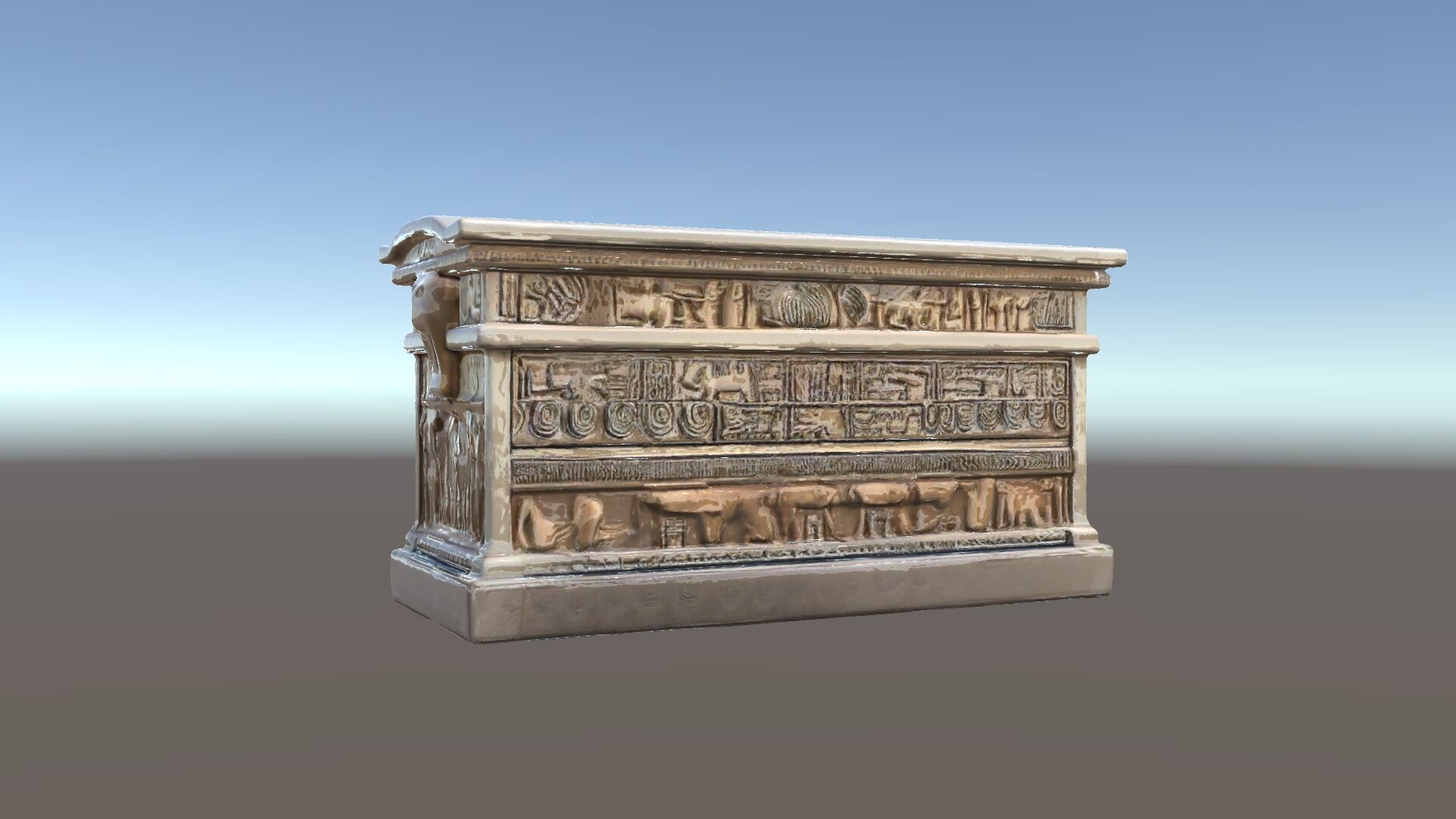 Ancient Egyptian Sarcophagus Model Pack with Hieroglyphics Low-poly 3D model_5