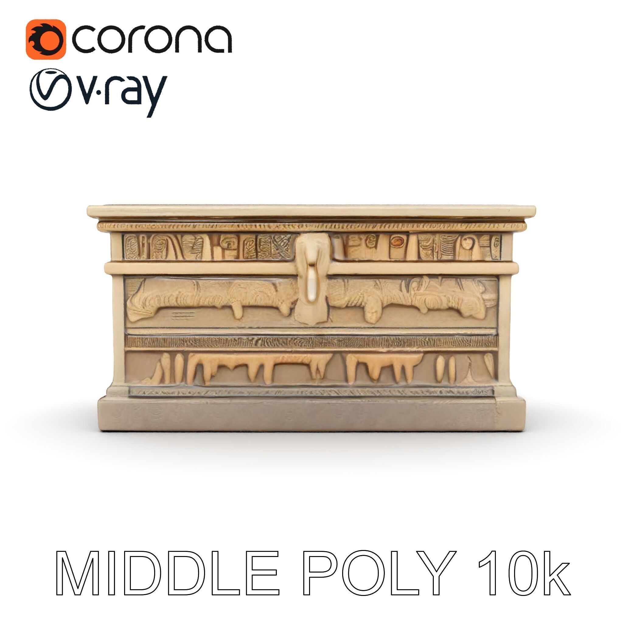 Ancient Egyptian Sarcophagus Model Pack with Hieroglyphics Low-poly 3D model_20