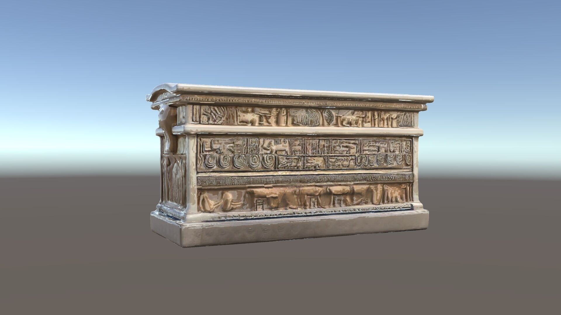 Ancient Egyptian Sarcophagus Model Pack with Hieroglyphics Low-poly 3D model_11