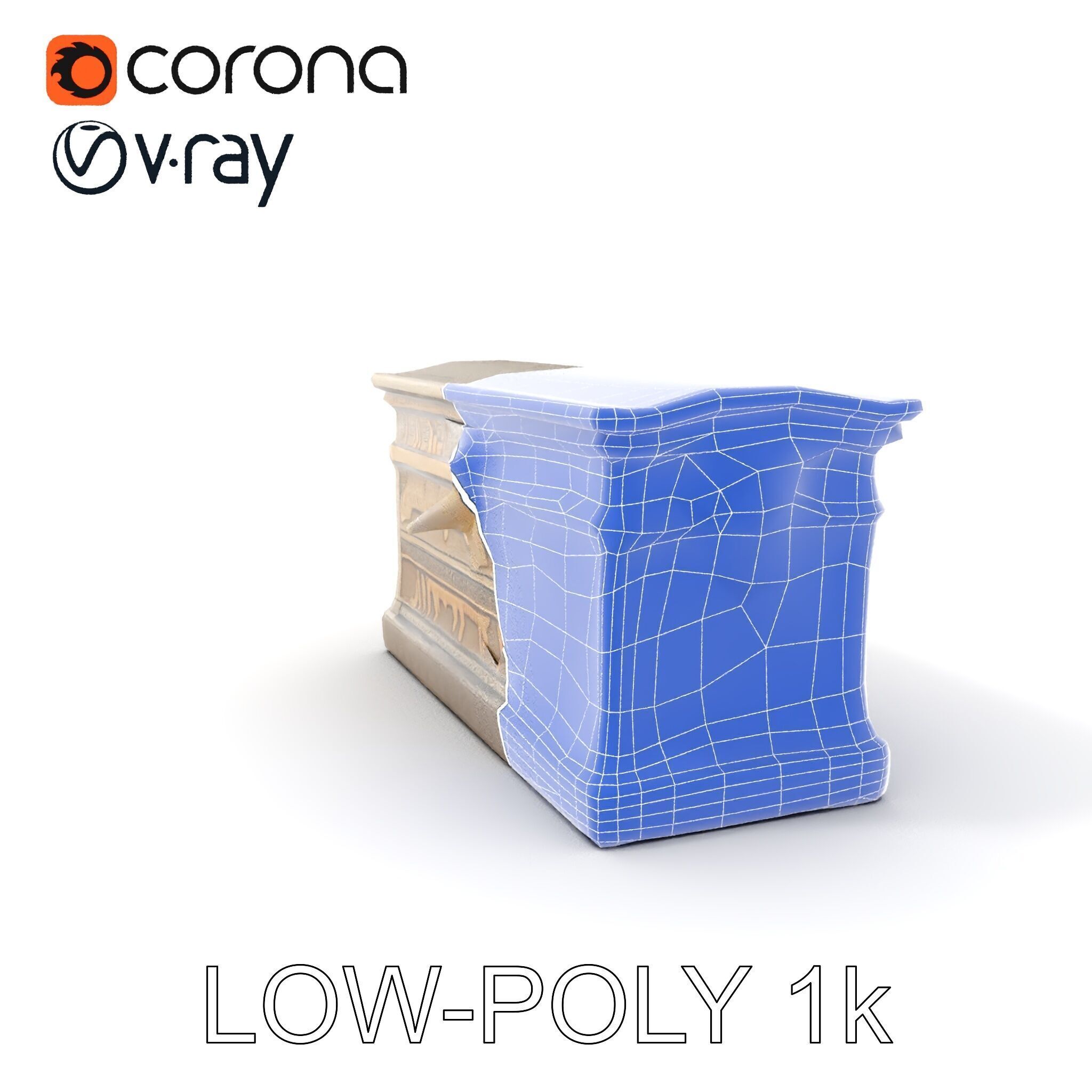 Ancient Egyptian Sarcophagus Model Pack with Hieroglyphics Low-poly 3D model_35