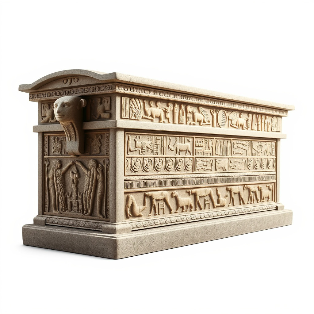 Ancient Egyptian Sarcophagus Model Pack with Hieroglyphics Low-poly 3D model_2