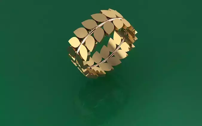 Beaded Ball Gold Ring 3D print model