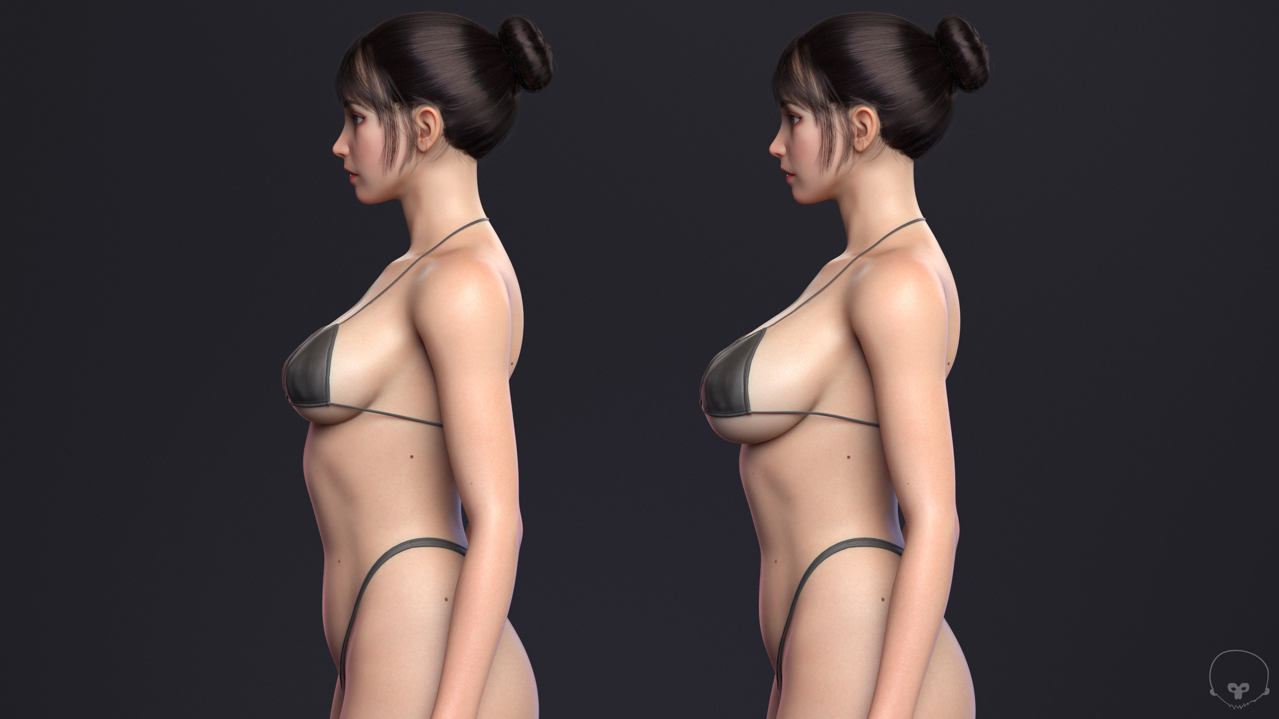 Perfect Female Body  Game-Ready 3D Character Low-poly 3D model_23