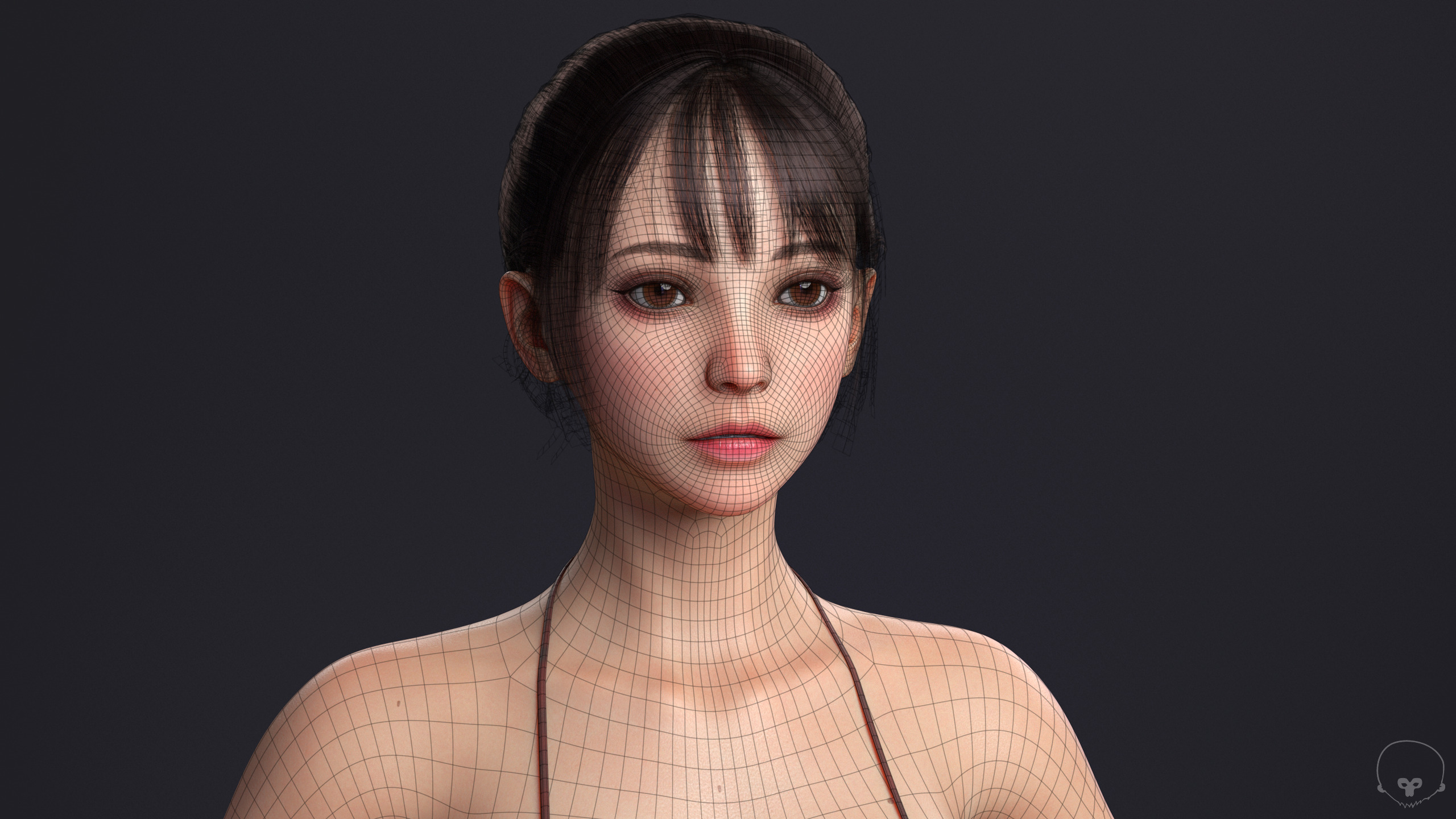 Perfect Female Body  Game-Ready 3D Character Low-poly 3D model_20