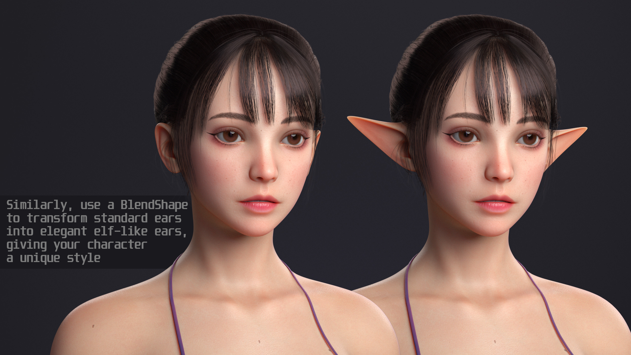 Perfect Female Body  Game-Ready 3D Character Low-poly 3D model_8