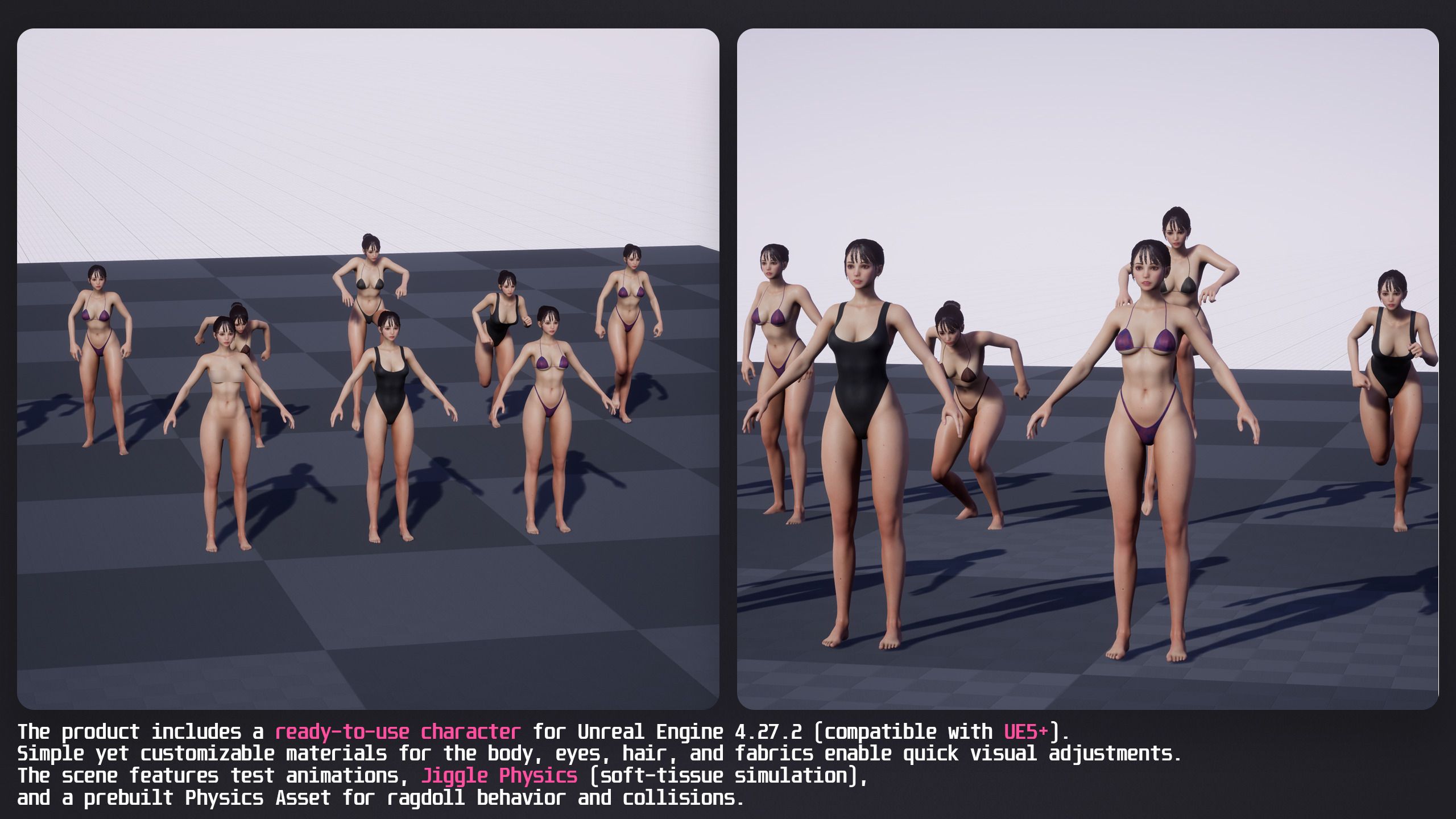 Perfect Female Body  Game-Ready 3D Character Low-poly 3D model_32