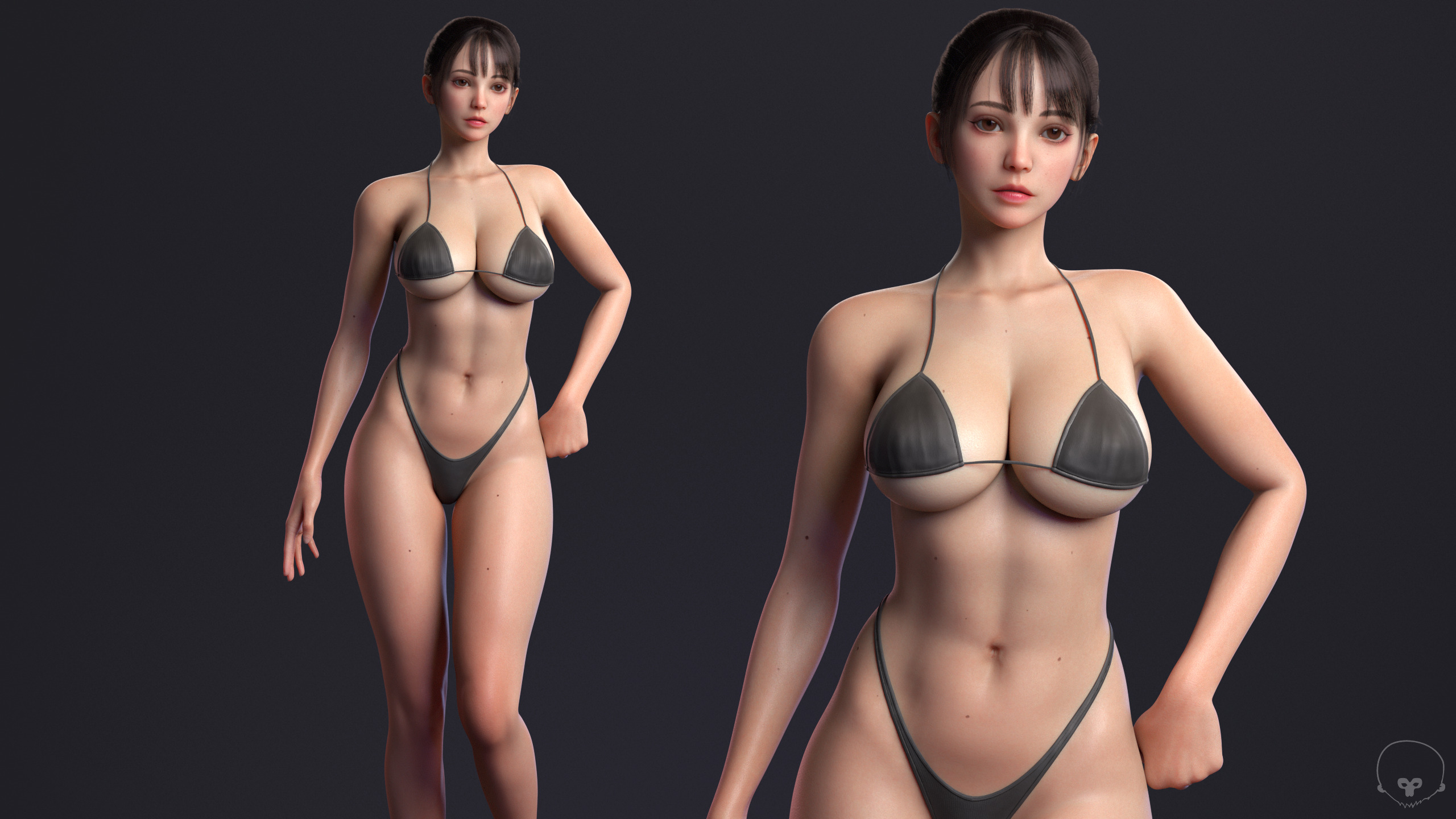 Perfect Female Body  Game-Ready 3D Character Low-poly 3D model_22