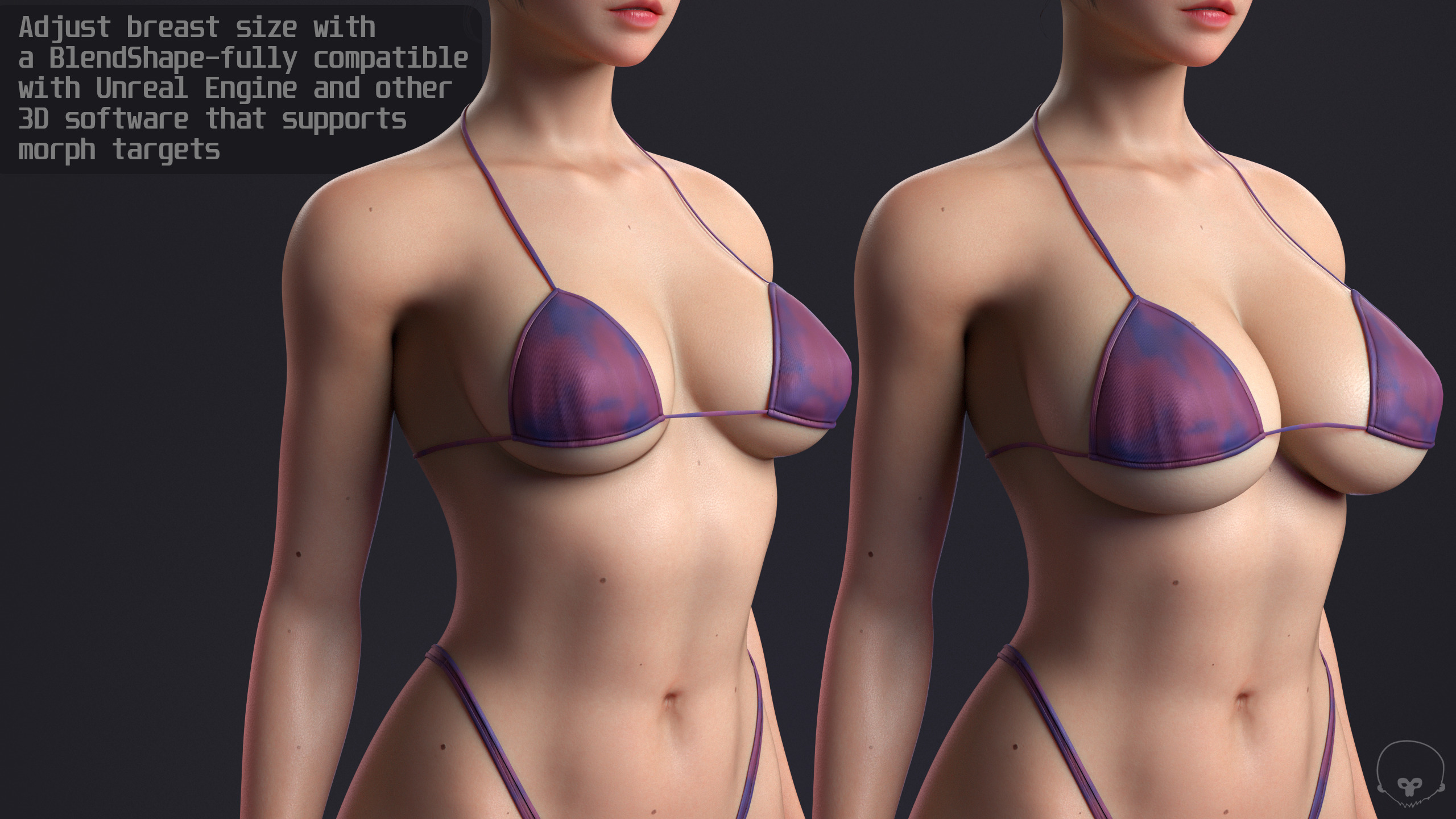 Perfect Female Body  Game-Ready 3D Character Low-poly 3D model_7