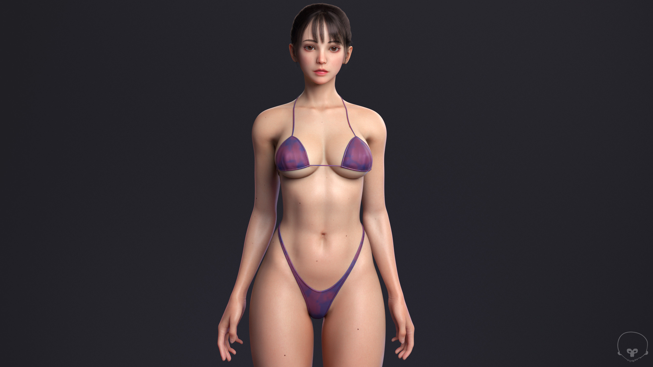 Perfect Female Body  Game-Ready 3D Character Low-poly 3D model_13