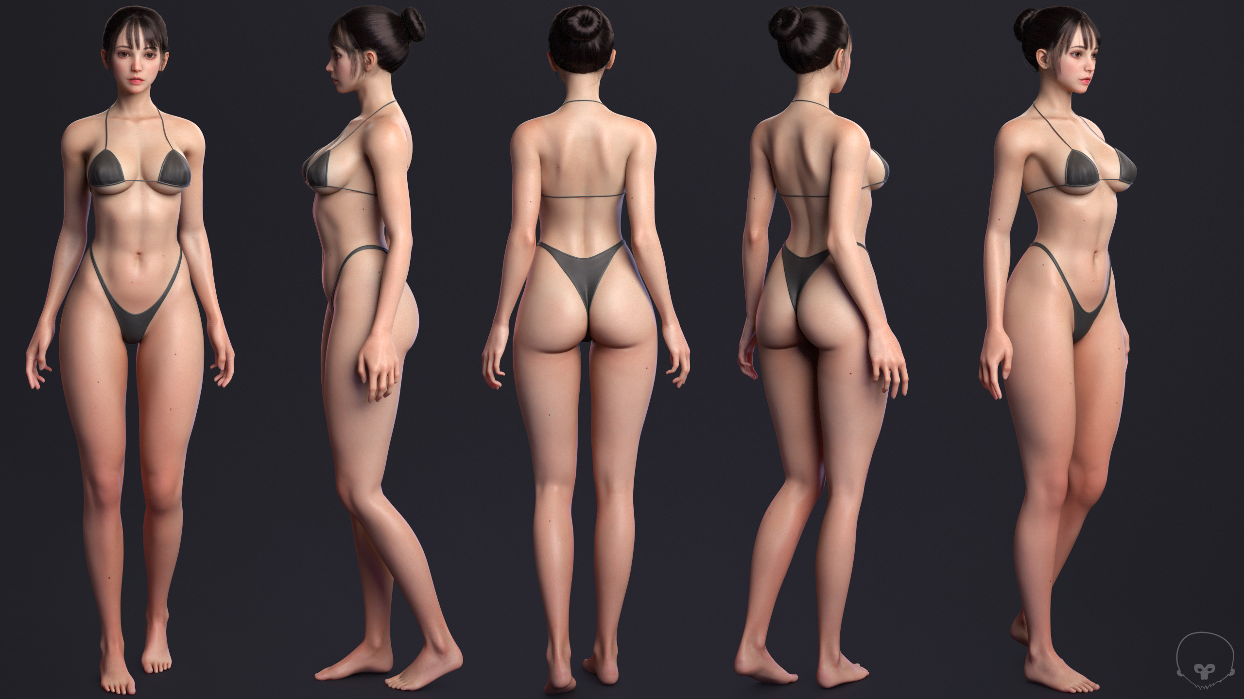 Perfect Female Body  Game-Ready 3D Character Low-poly 3D model_4