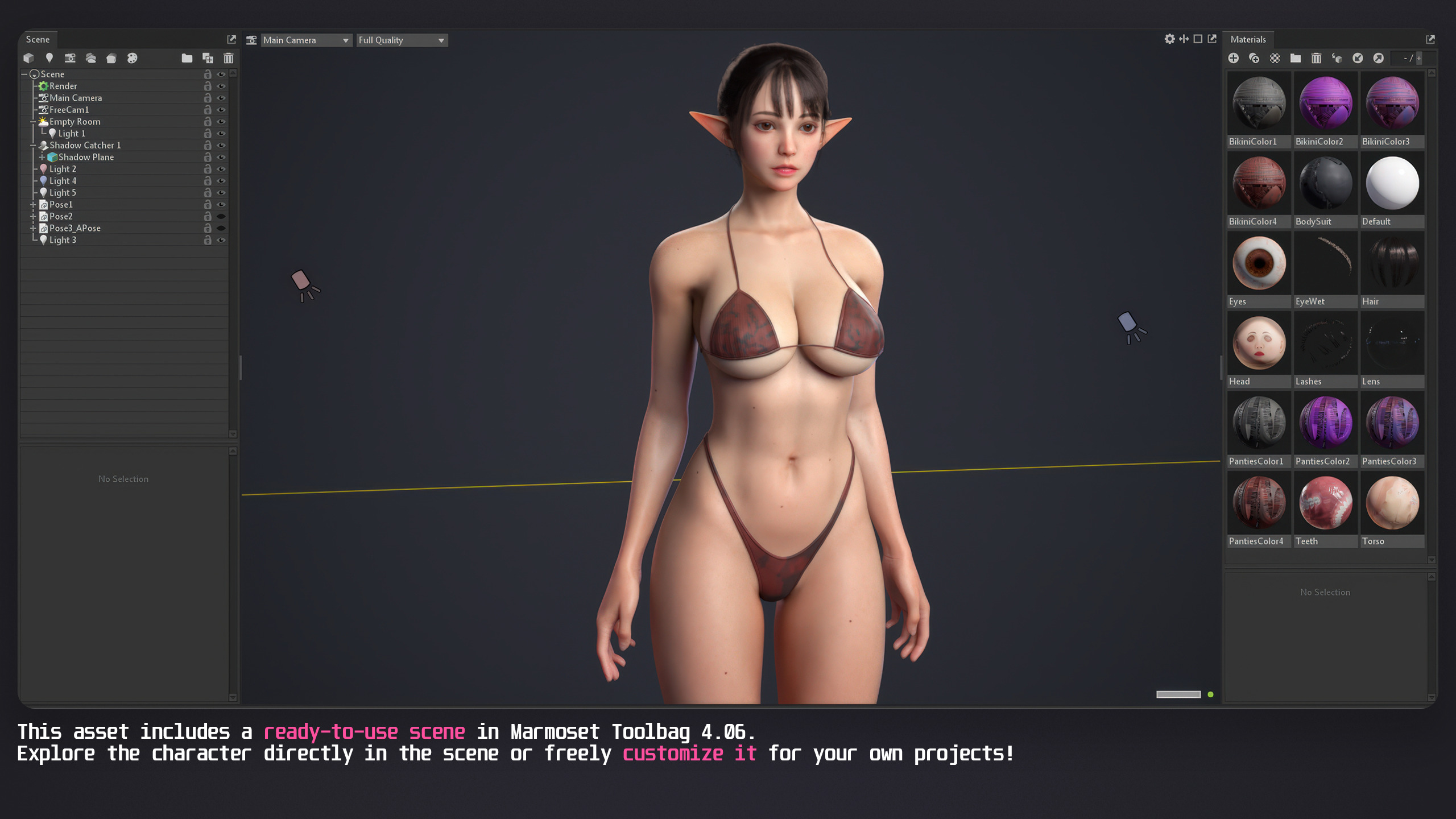 Perfect Female Body  Game-Ready 3D Character Low-poly 3D model_31