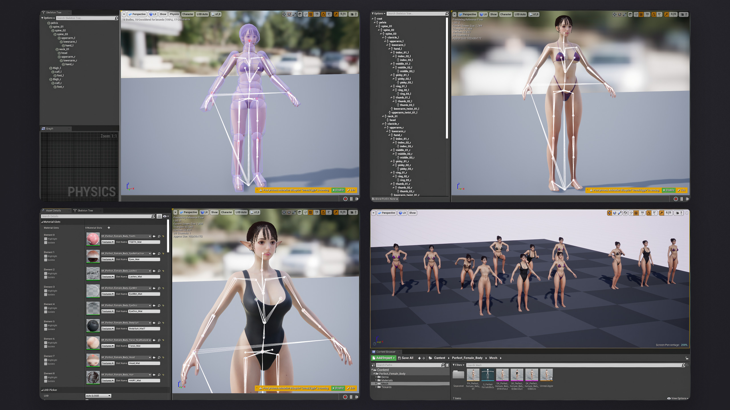 Perfect Female Body  Game-Ready 3D Character Low-poly 3D model_33