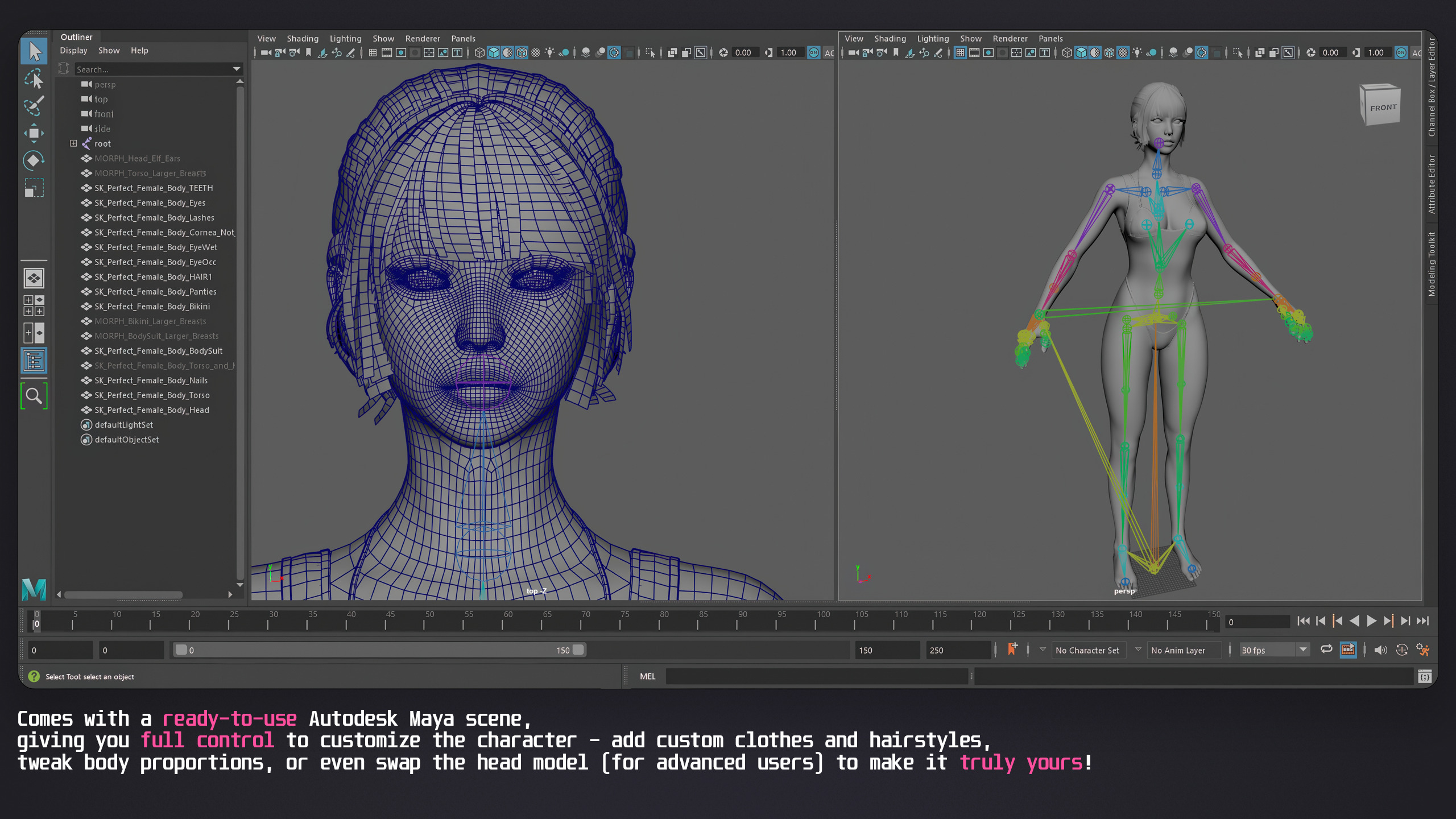 Perfect Female Body  Game-Ready 3D Character Low-poly 3D model_30