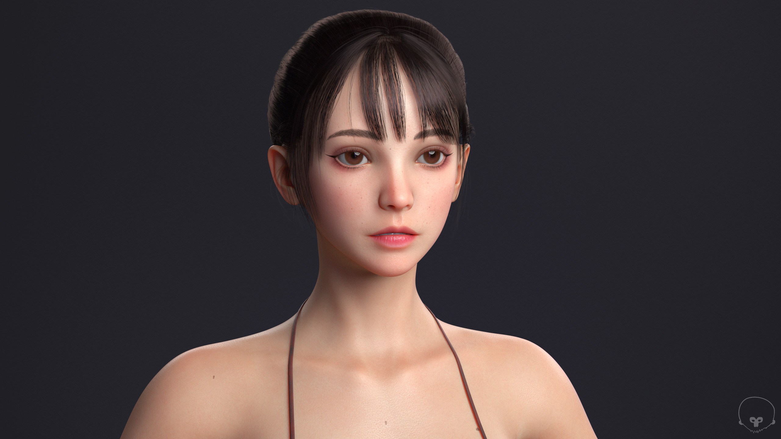 Perfect Female Body  Game-Ready 3D Character Low-poly 3D model_19