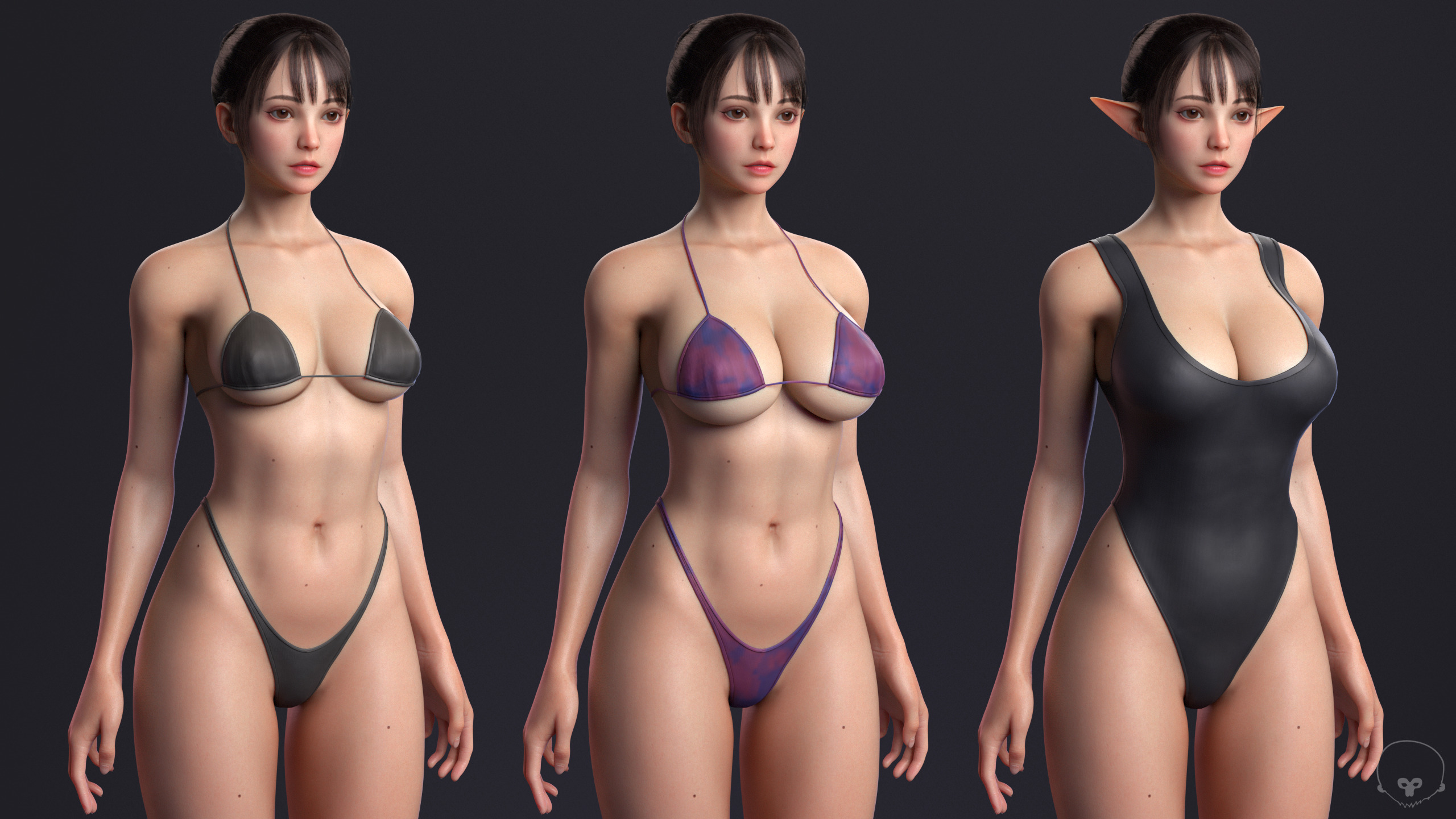 Perfect Female Body  Game-Ready 3D Character Low-poly 3D model_2