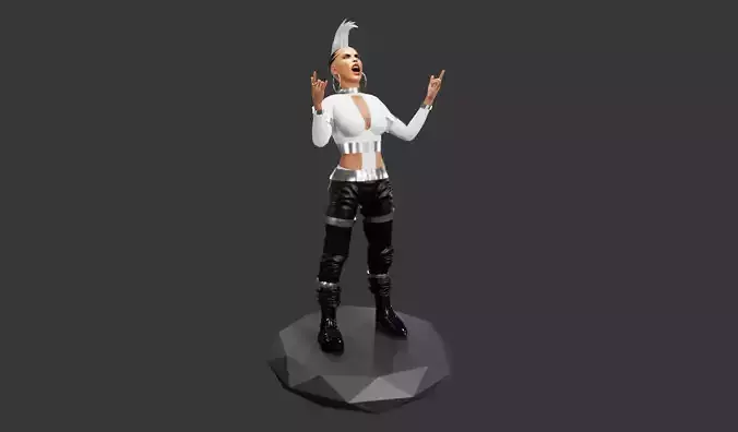 Stylized Female Punk Rock Character