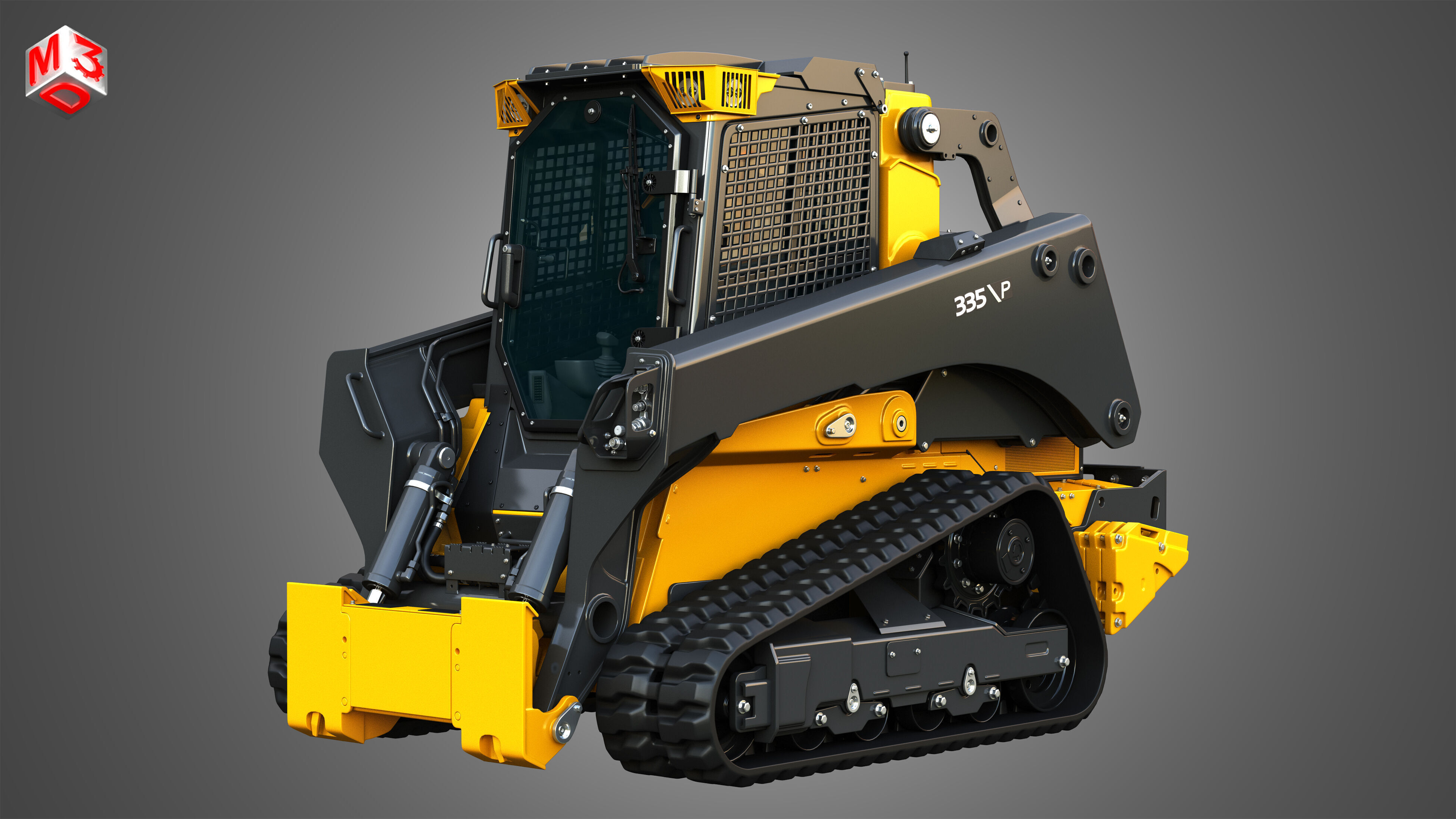 335 P-Tier Compact Track Loader with Forestry Package - Bucket 3D model_1