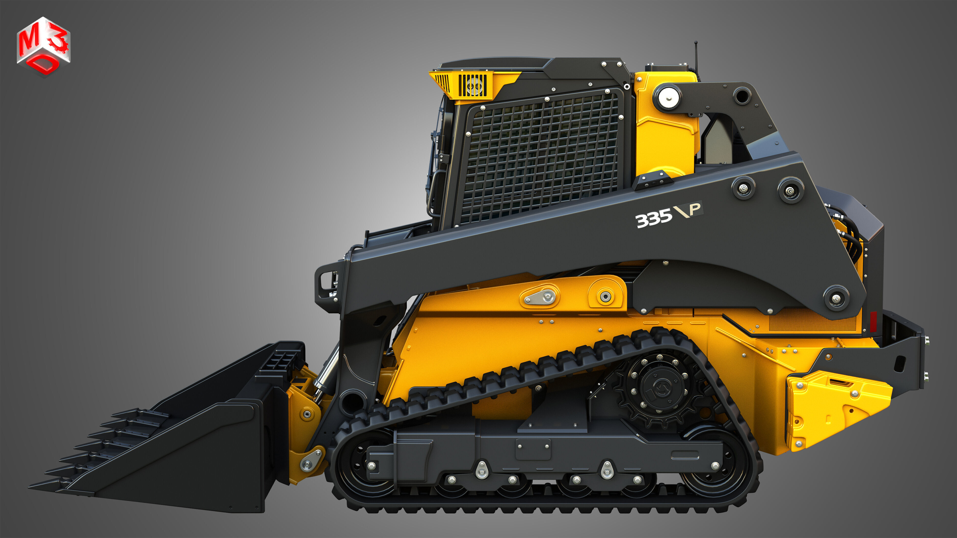 335 P-Tier Compact Track Loader with Forestry Package - Bucket 3D model_5