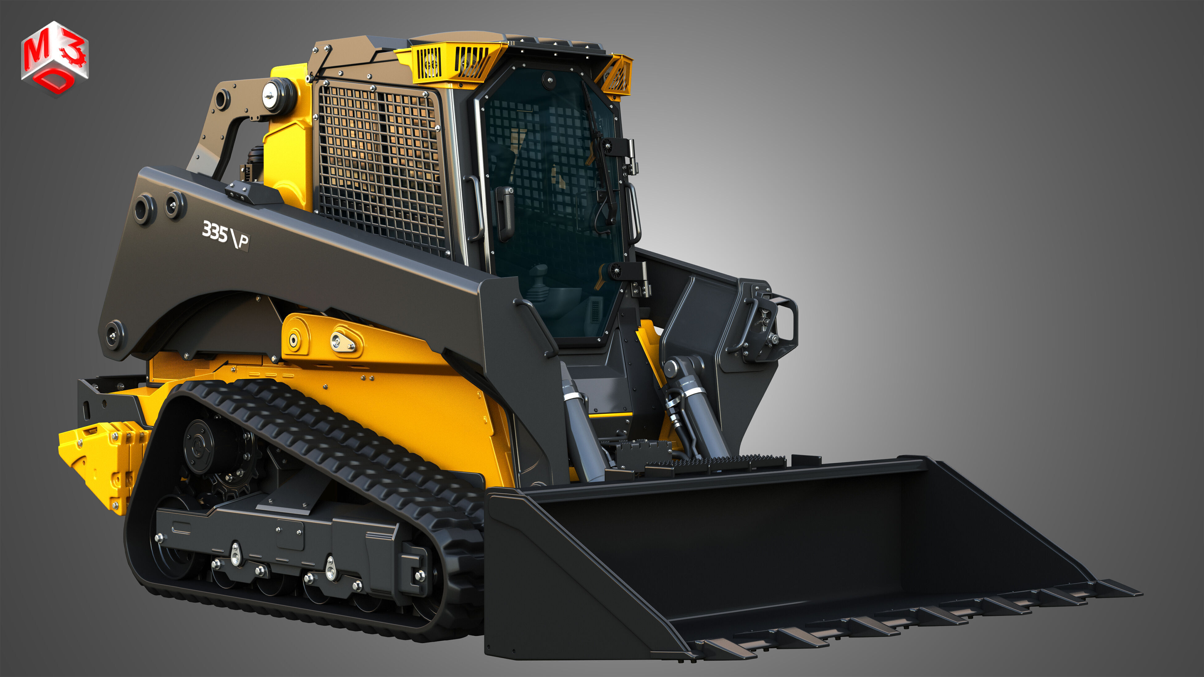 335 P-Tier Compact Track Loader with Forestry Package - Bucket 3D model_3