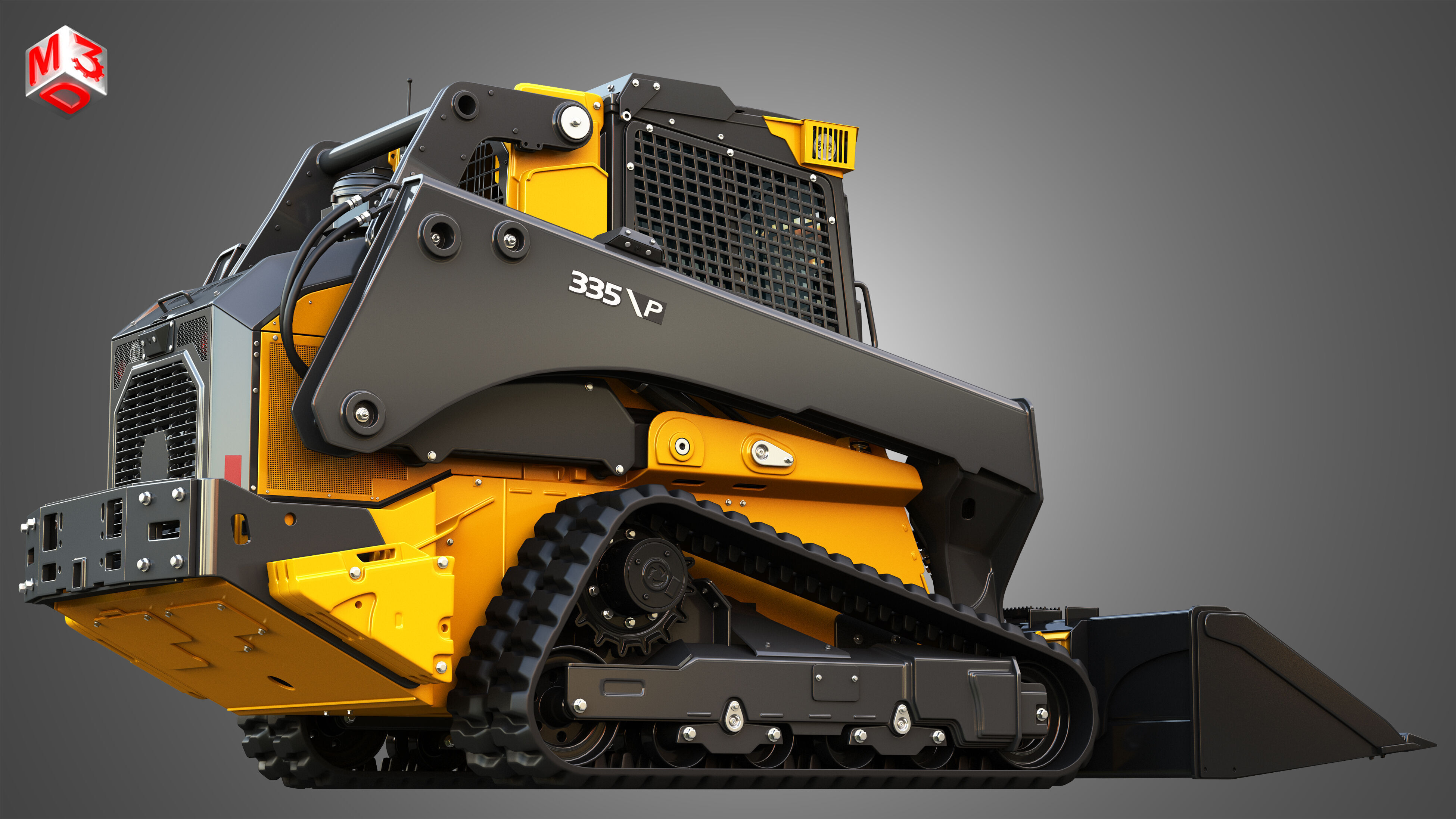 335 P-Tier Compact Track Loader with Forestry Package - Bucket 3D model_8