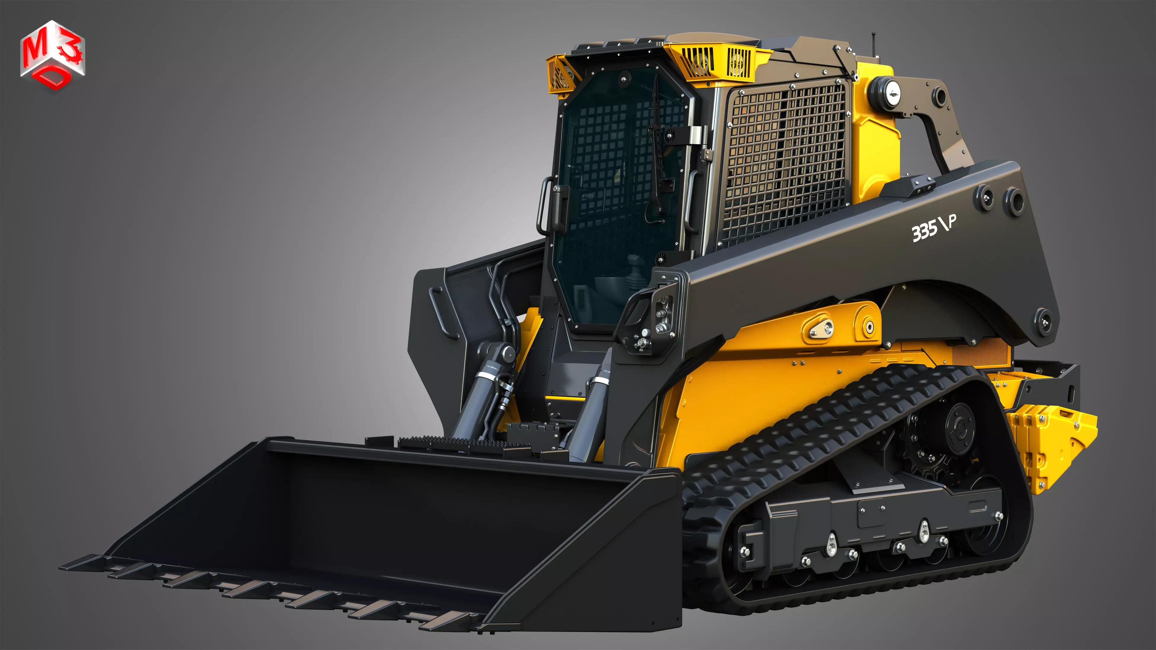 335 P-Tier Compact Track Loader with Forestry Package - Bucket 3D model_0
