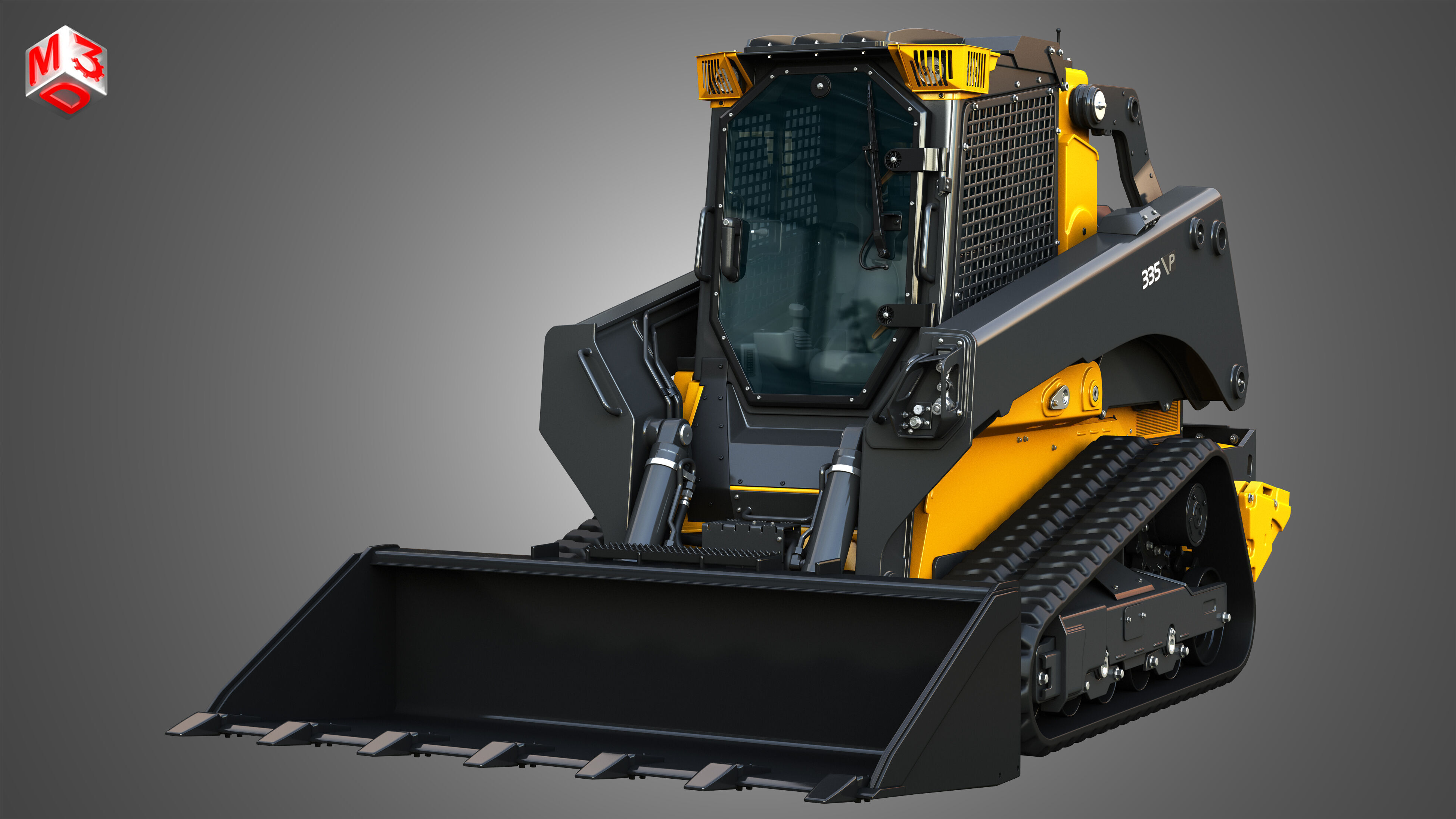335 P-Tier Compact Track Loader with Forestry Package - Bucket 3D model_11