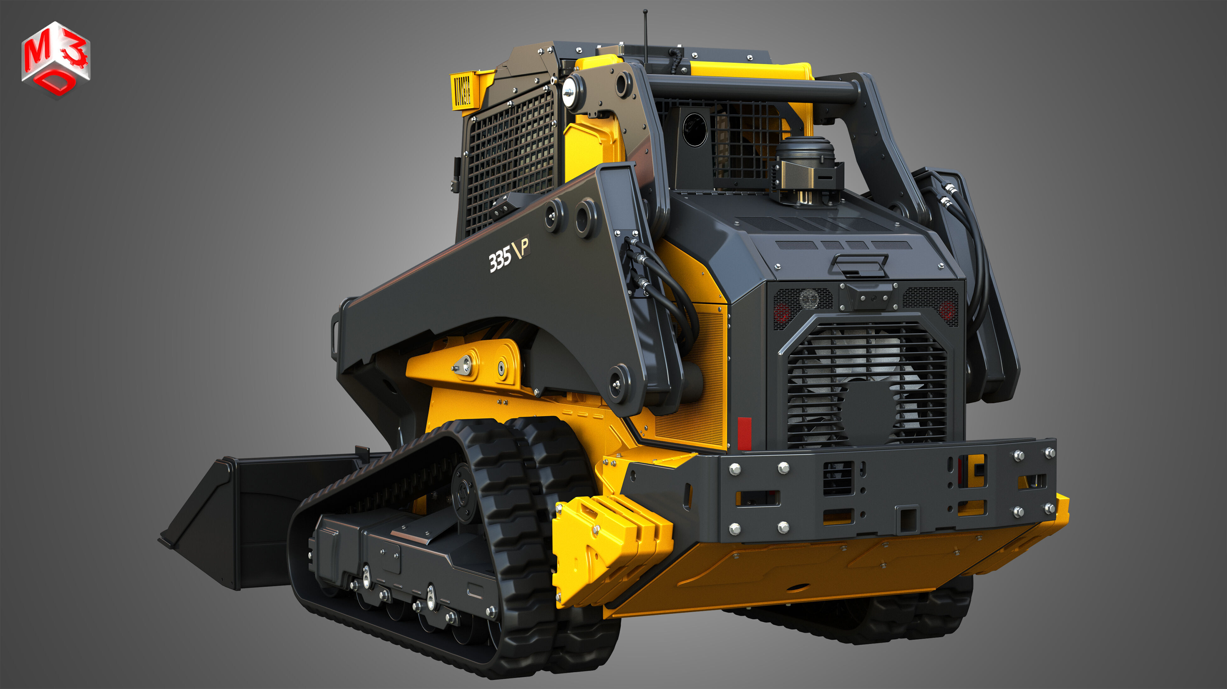 335 P-Tier Compact Track Loader with Forestry Package - Bucket 3D model_14