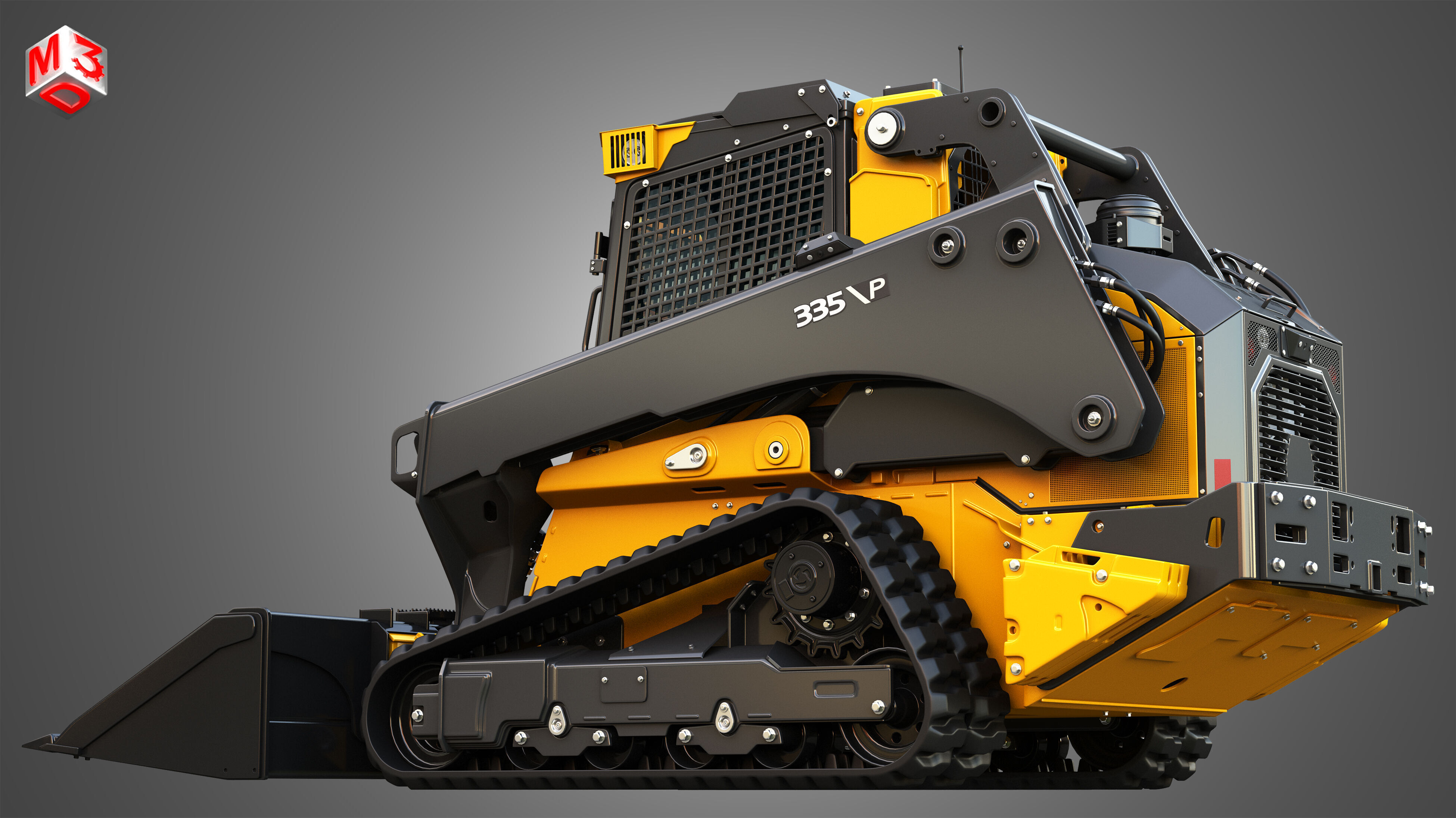 335 P-Tier Compact Track Loader with Forestry Package - Bucket 3D model_10