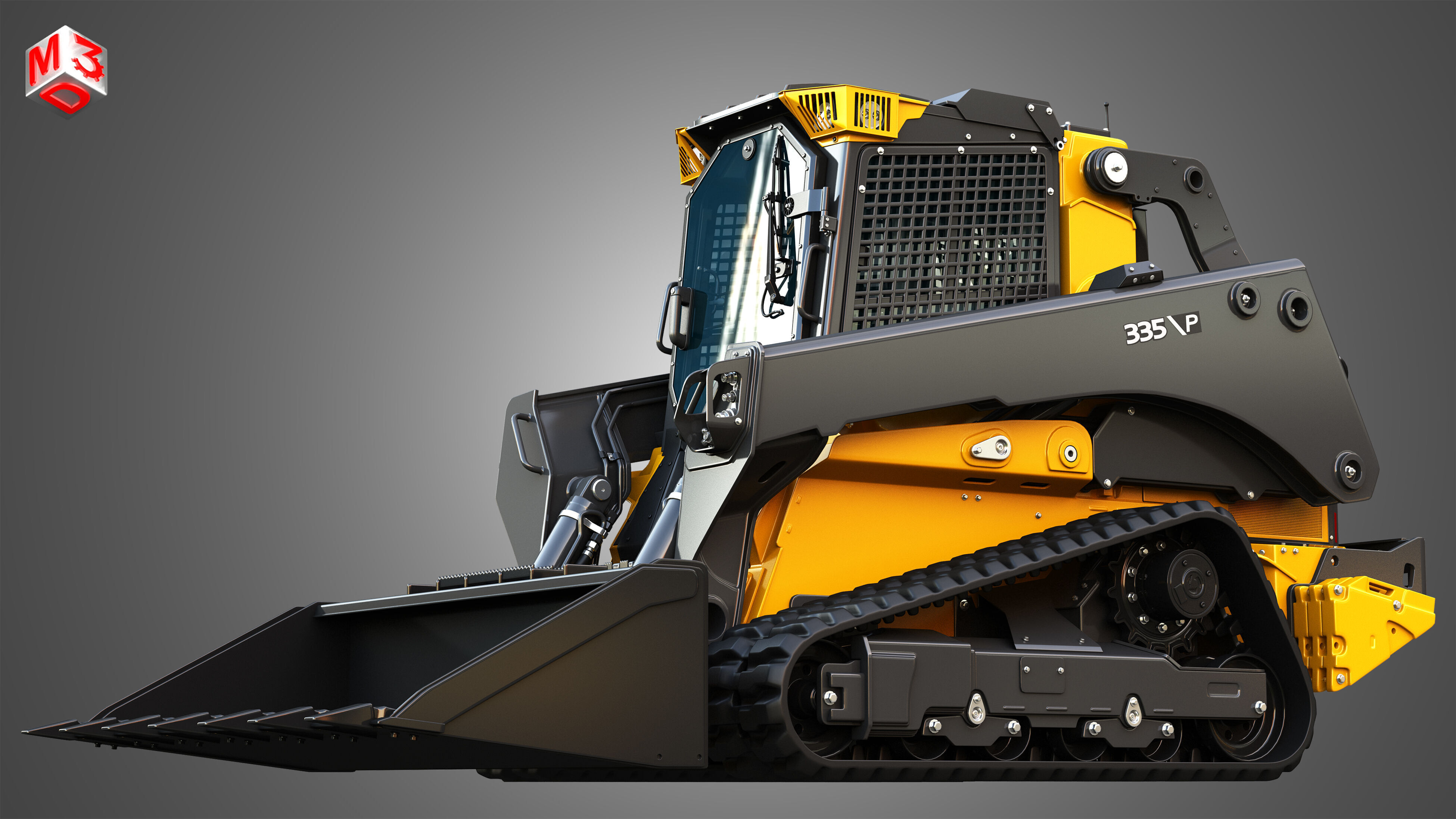335 P-Tier Compact Track Loader with Forestry Package - Bucket 3D model_7