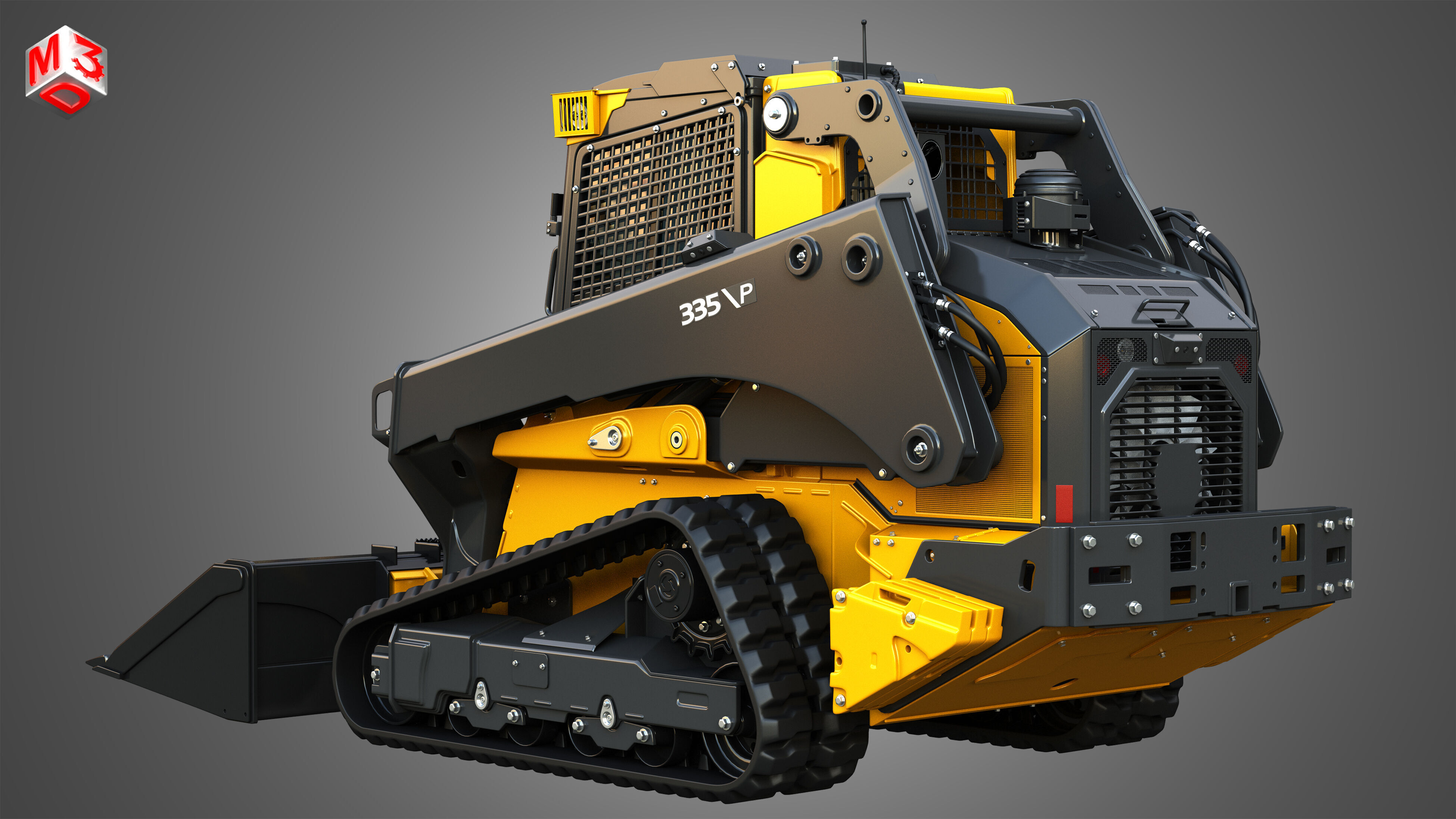 335 P-Tier Compact Track Loader with Forestry Package - Bucket 3D model_4