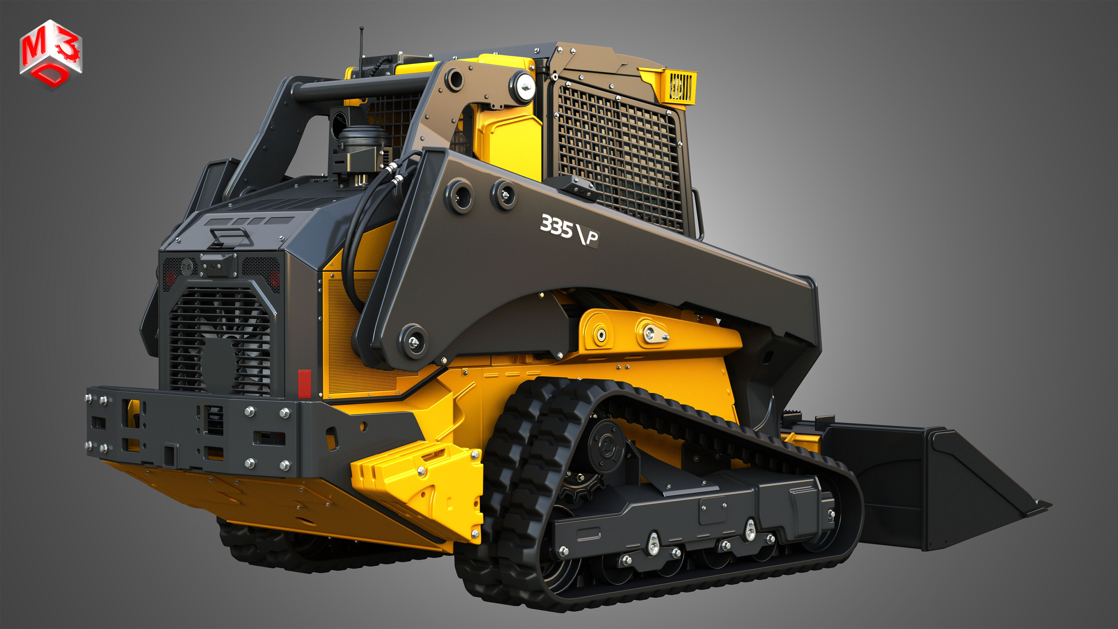 335 P-Tier Compact Track Loader with Forestry Package - Bucket 3D model_2