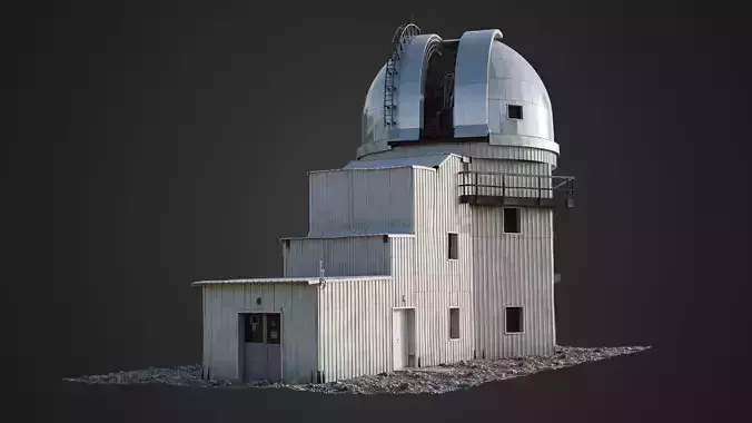 Realistic Astronomical Observatory 3D Model Metallic Dome 3D model