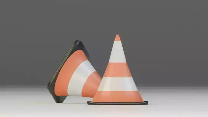 Low Poly Road Cones 3D Model Stylized Traffic Cones for Games Free low-poly 3D model