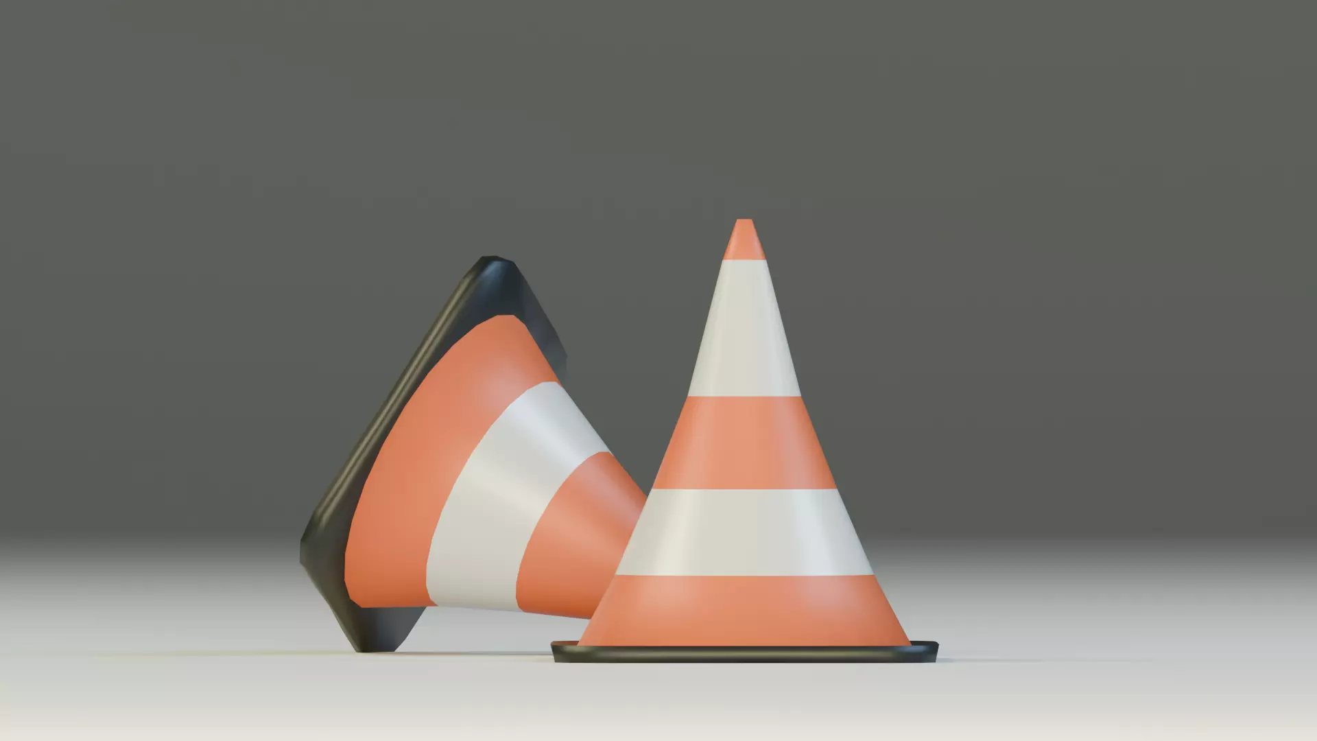 Low Poly Road Cones 3D Model Stylized Traffic Cones for Games Free low-poly 3D model