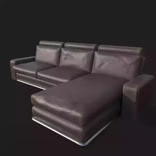High Poly Leather Couch