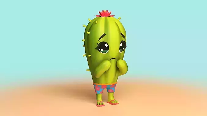 Cute Cactus Low-poly 3D model Cute Cactus Low-poly 3D model