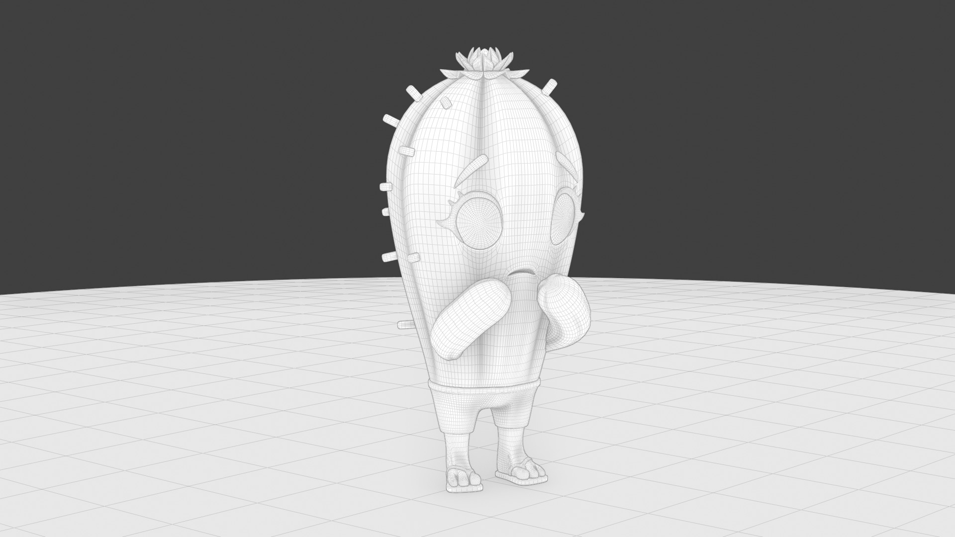 Cute Cactus Low-poly 3D model_1