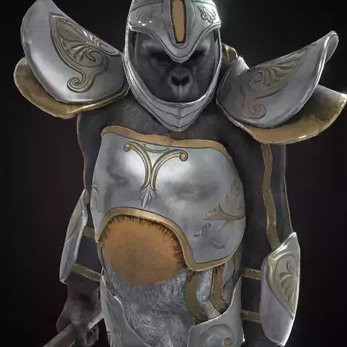 Rigged Fantasy Medieval Apes World Character Low-poly 3D model Rigged Fantasy Medieval Apes World Character Low-poly 3D model