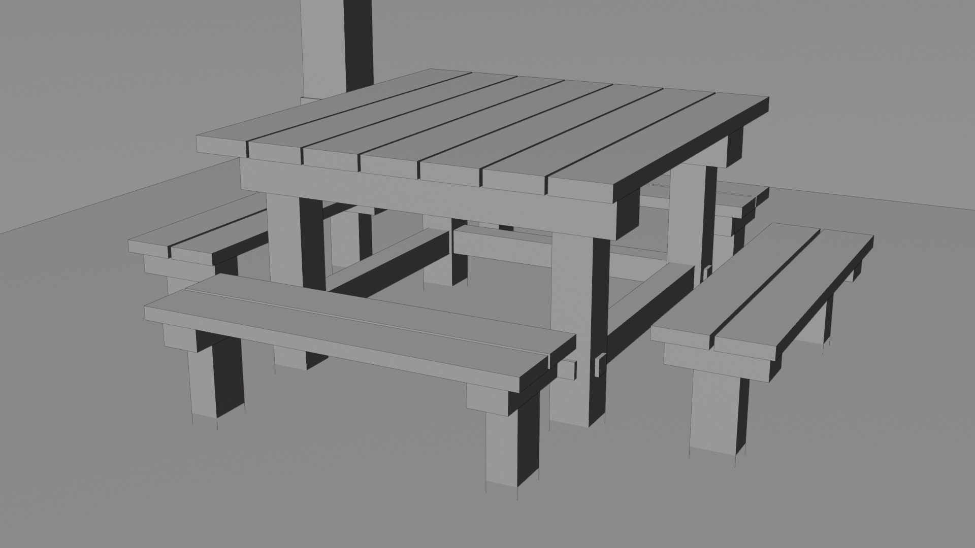 Old Wooden Picnic Shelter PBR LowPoly GameReady Model Low-poly 3D model_15