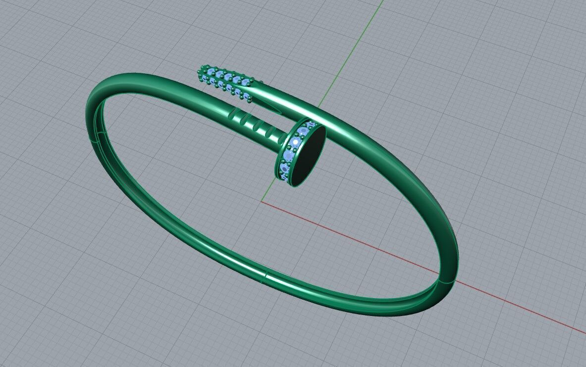 Peg design bangles 3D print model_3