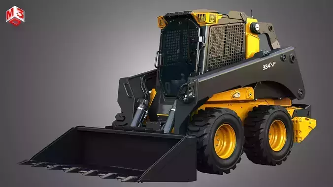 334 P-Tier Skid Steer Loader with Forestry Package - Bucket 3D model