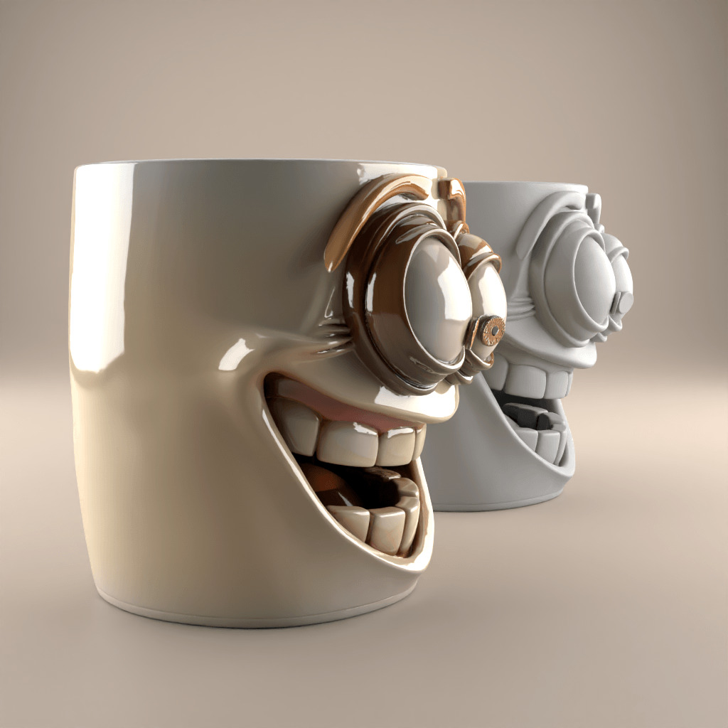 Smiling Planter urn candy container candle holder 3D print model_3