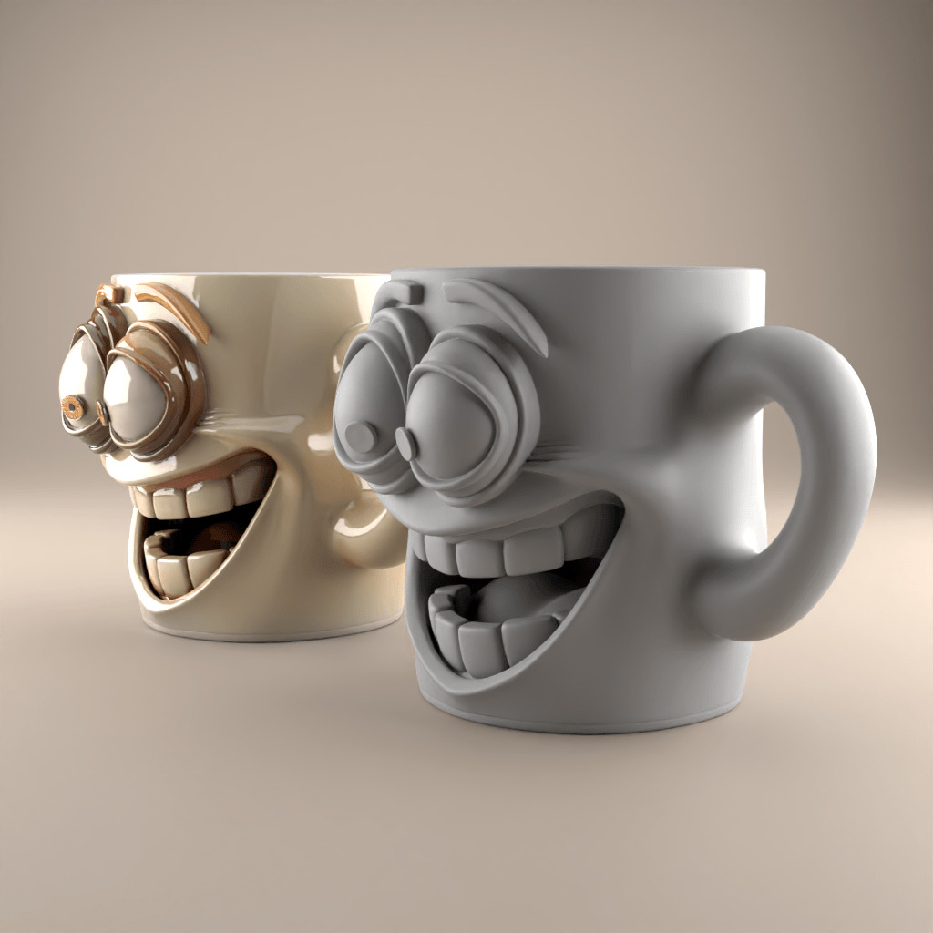 Smiling Planter urn candy container candle holder 3D print model_1