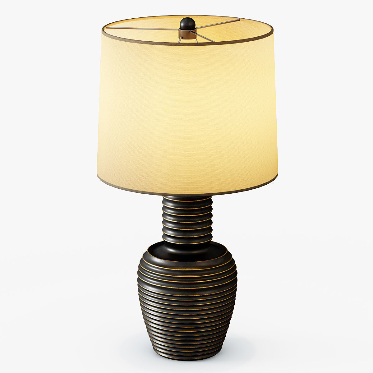 Ribbed Copper Table Lamp 3D model_1