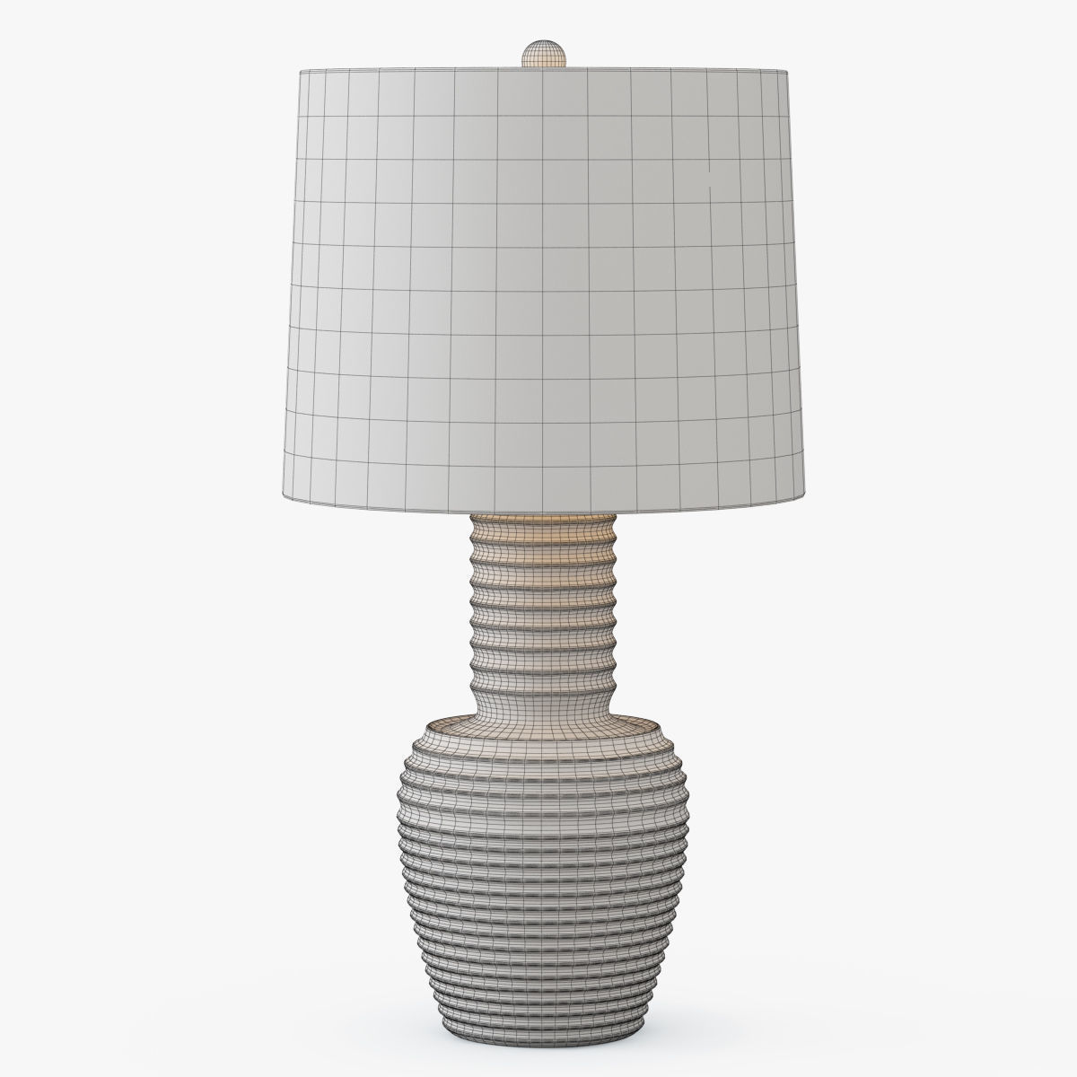 Ribbed Copper Table Lamp 3D model_2