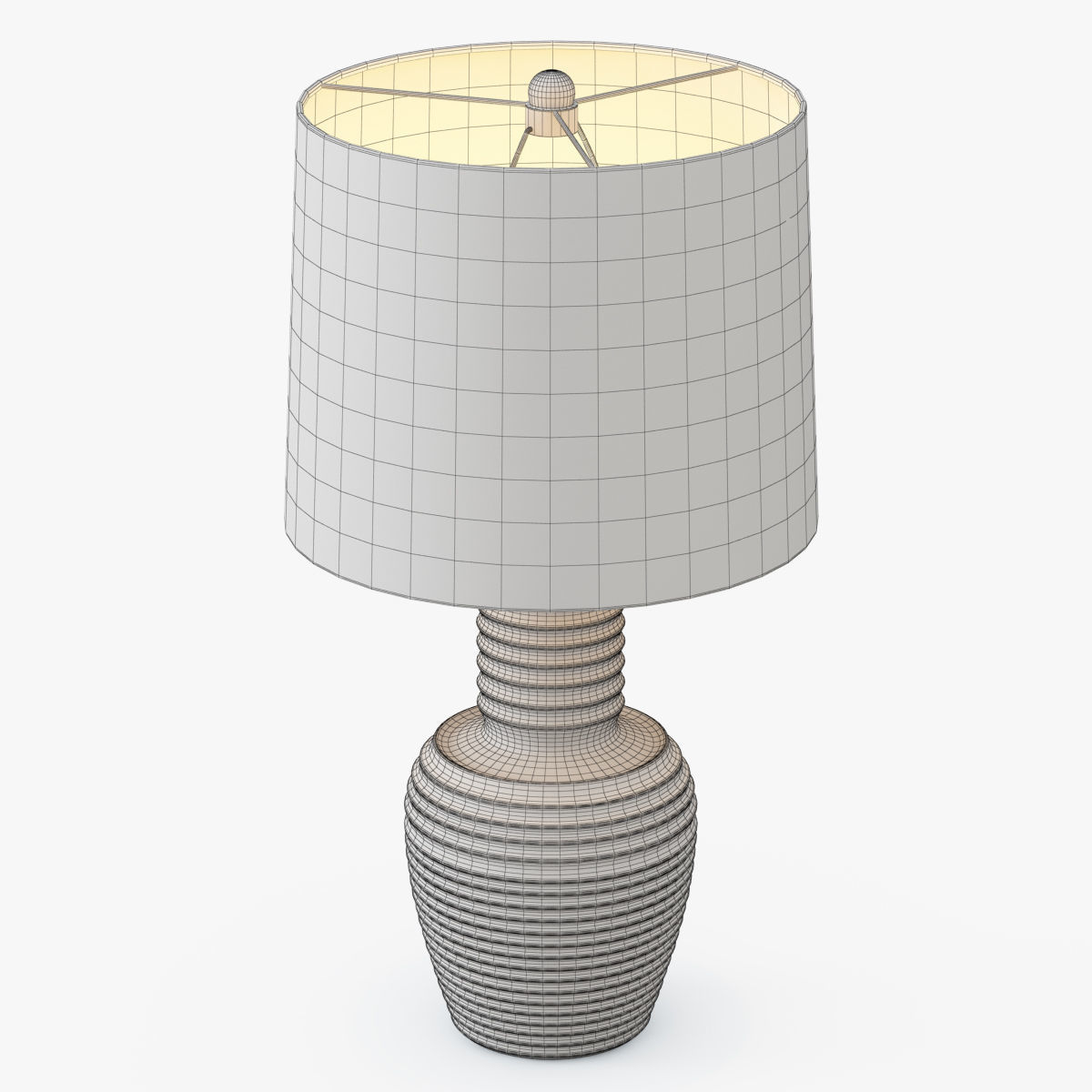 Ribbed Copper Table Lamp 3D model_3